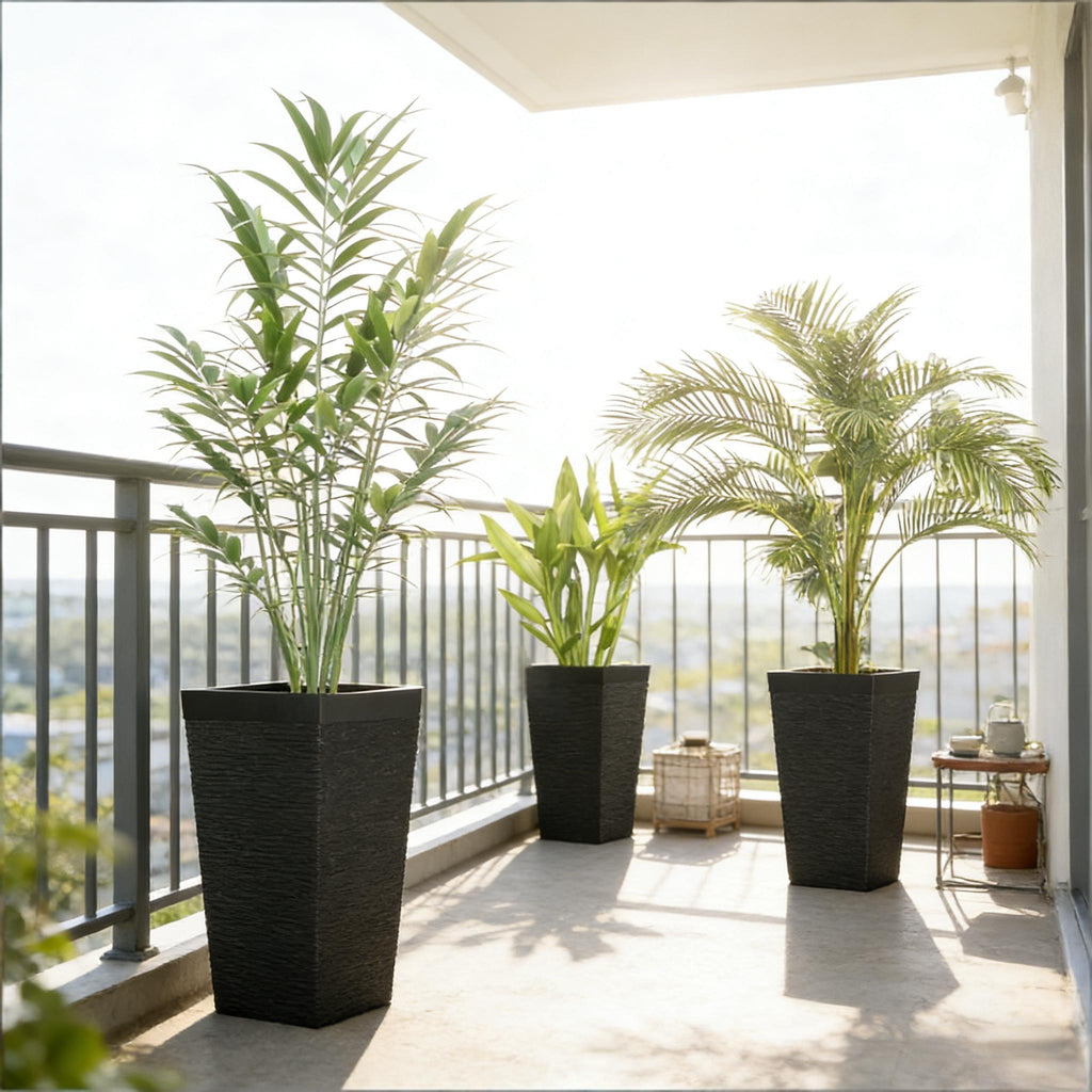 Modern Design Stackable Tapered Planters, Set of 3 Outdoor Planters