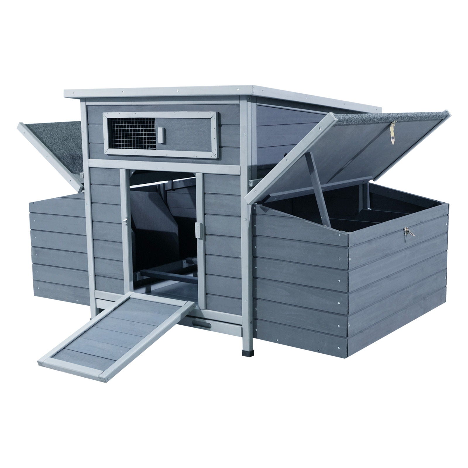 Large Chicken Coop Outdoor Hen House & Dual Nesting Boxes