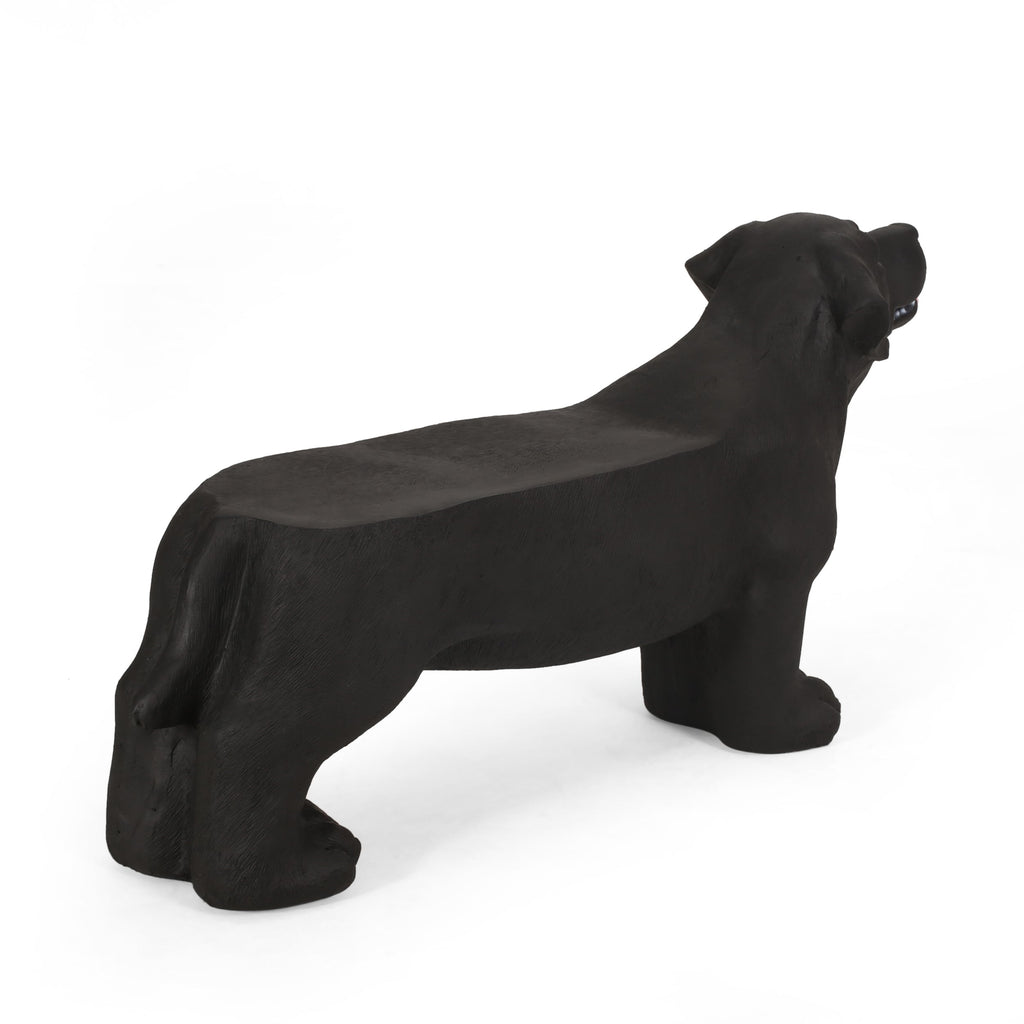 MGO Dog Bench - Outdoor Labrador Design, Matte Black