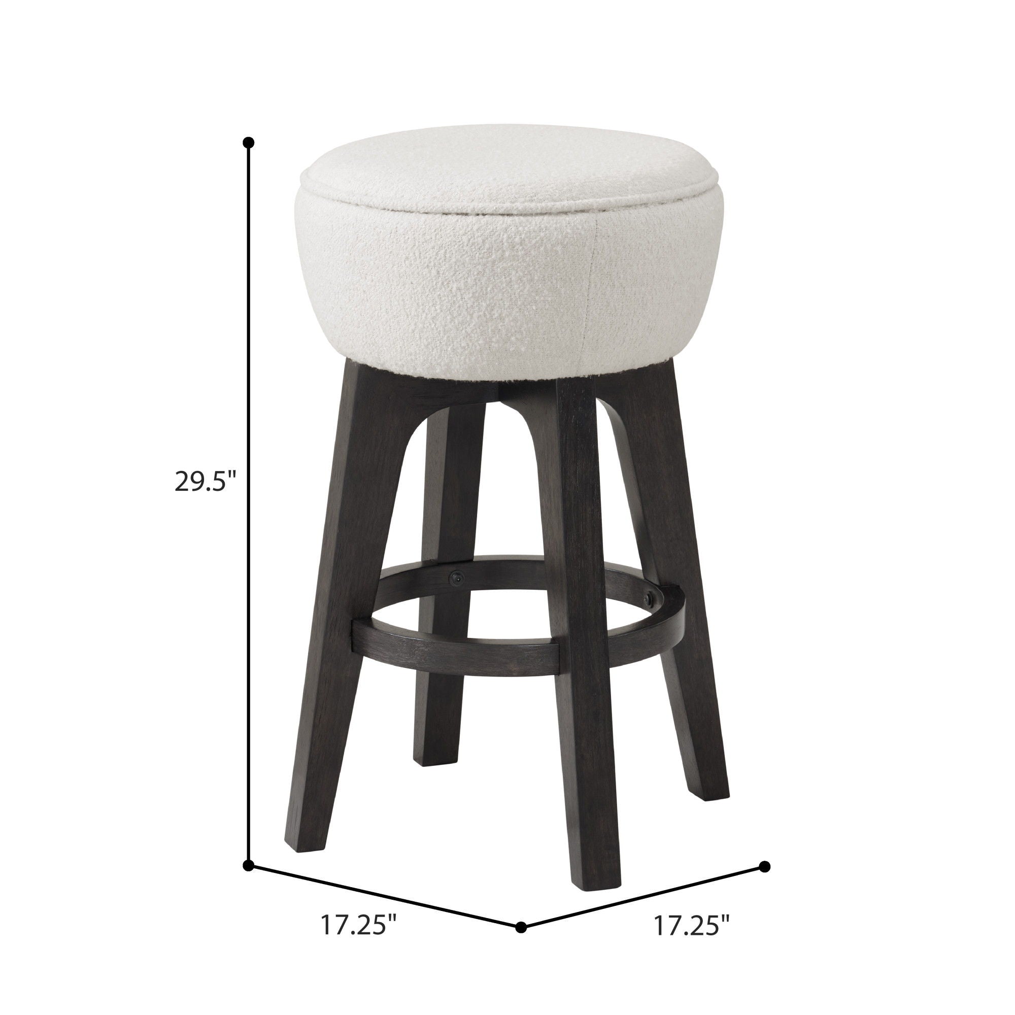 Backless Bar Stools With Soft Cushion (Set of 2) - Brown