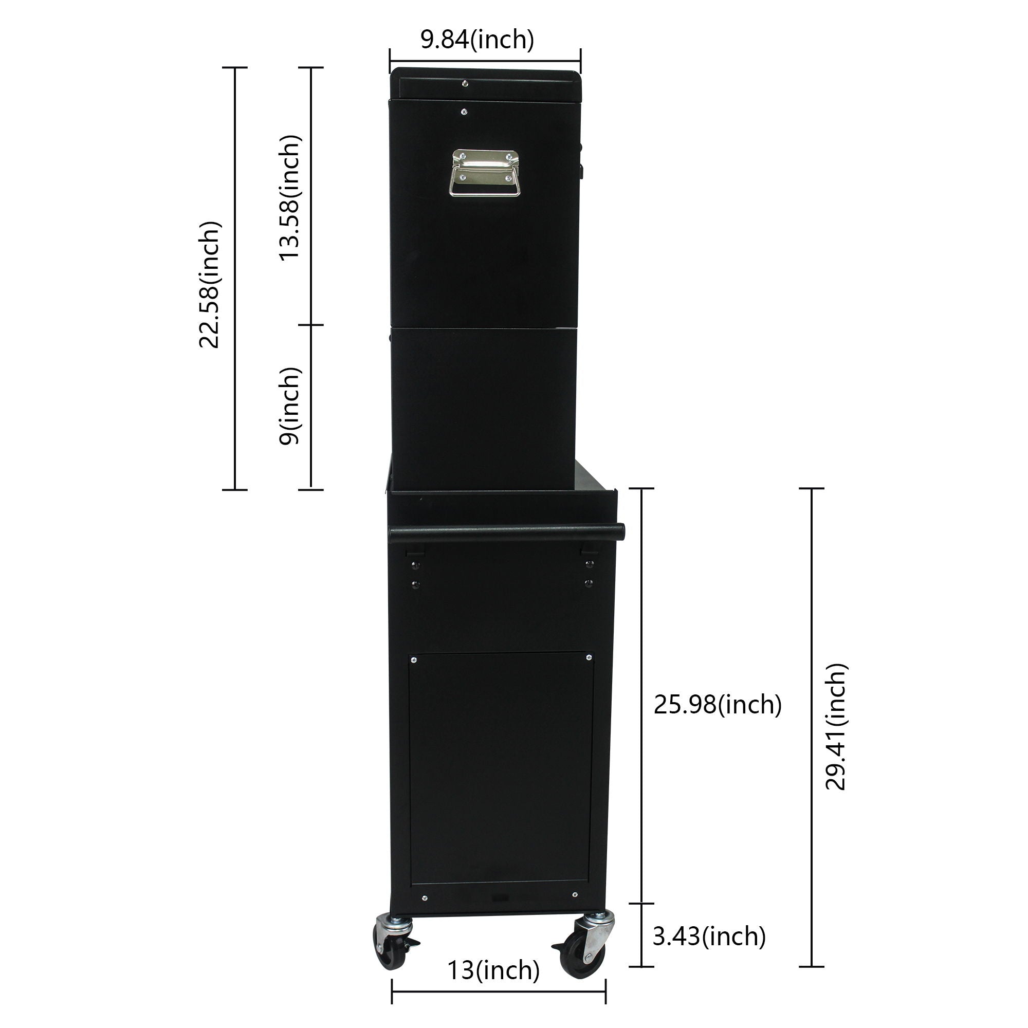 6 Drawer Lockable Tool Cabinet On Wheels With Detachable Toolbox