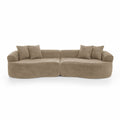 Cloud 4 Seater Sectional Curved Sofa, Minimalist Design - Light Brown