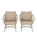 Bruce Outdoor Club Chair Set with Water Resistant Cushions