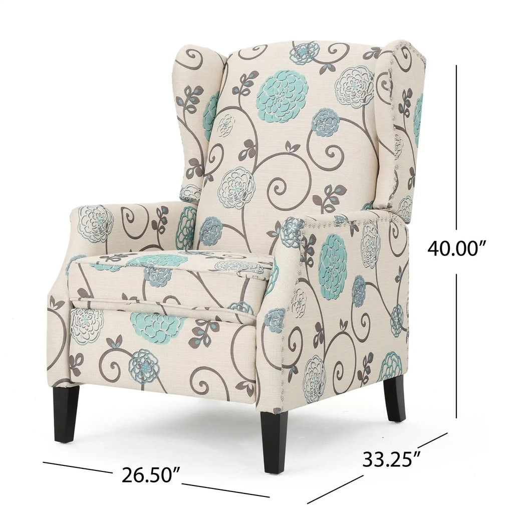 Westeros Wing Back Fabric Upholstered Recliner
