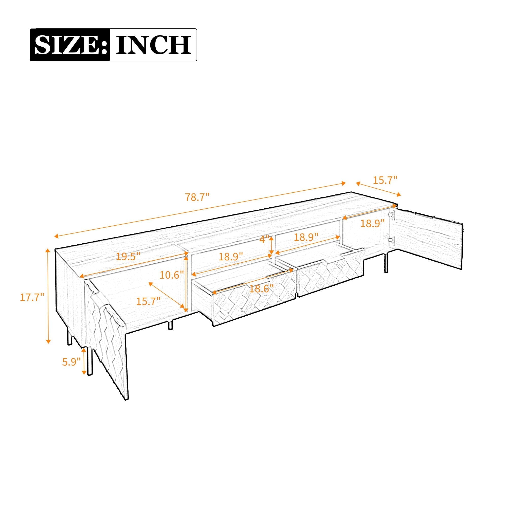 TV Stand For TVs Up To 85" With Closed Storage - Walnut