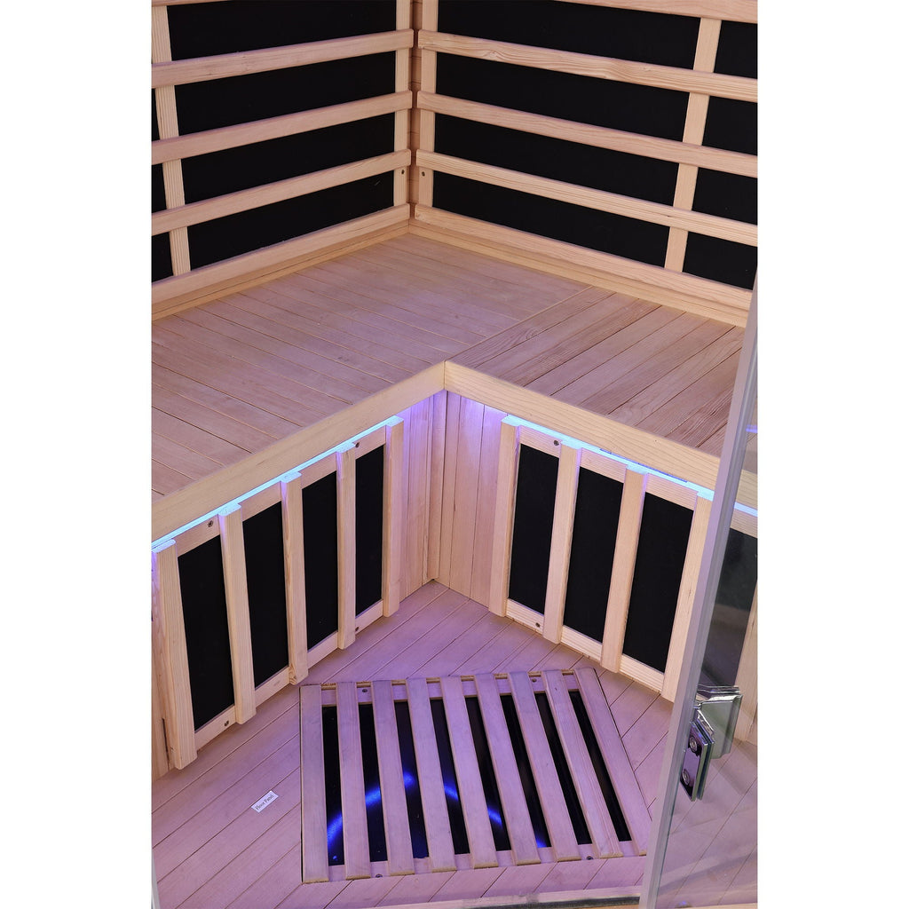 Double Sauna Room With Carbon Heating Plates - White Oak