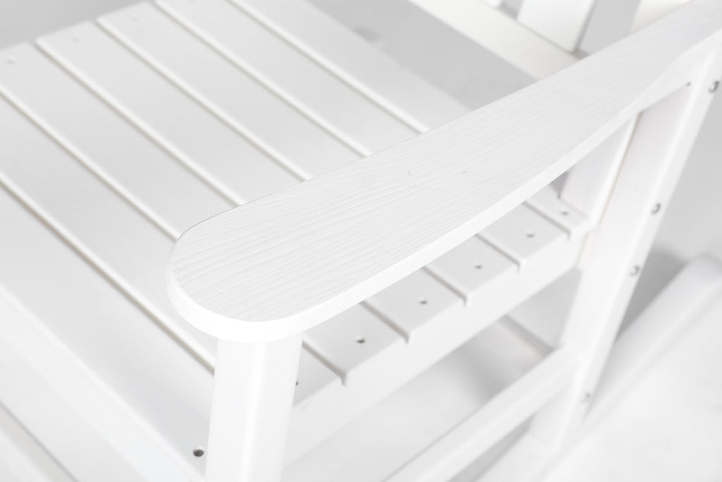 Oversized Rocking Chair with Wood-Texture Outdoor Design
