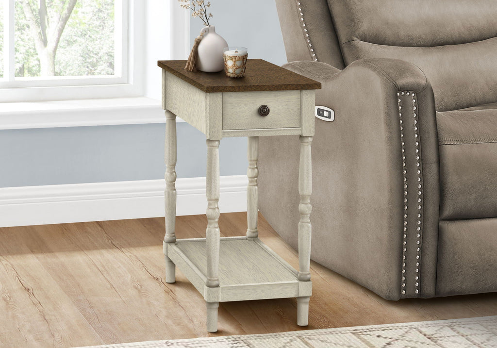 Accent End Table with 2 Tiers and Storage Drawer
