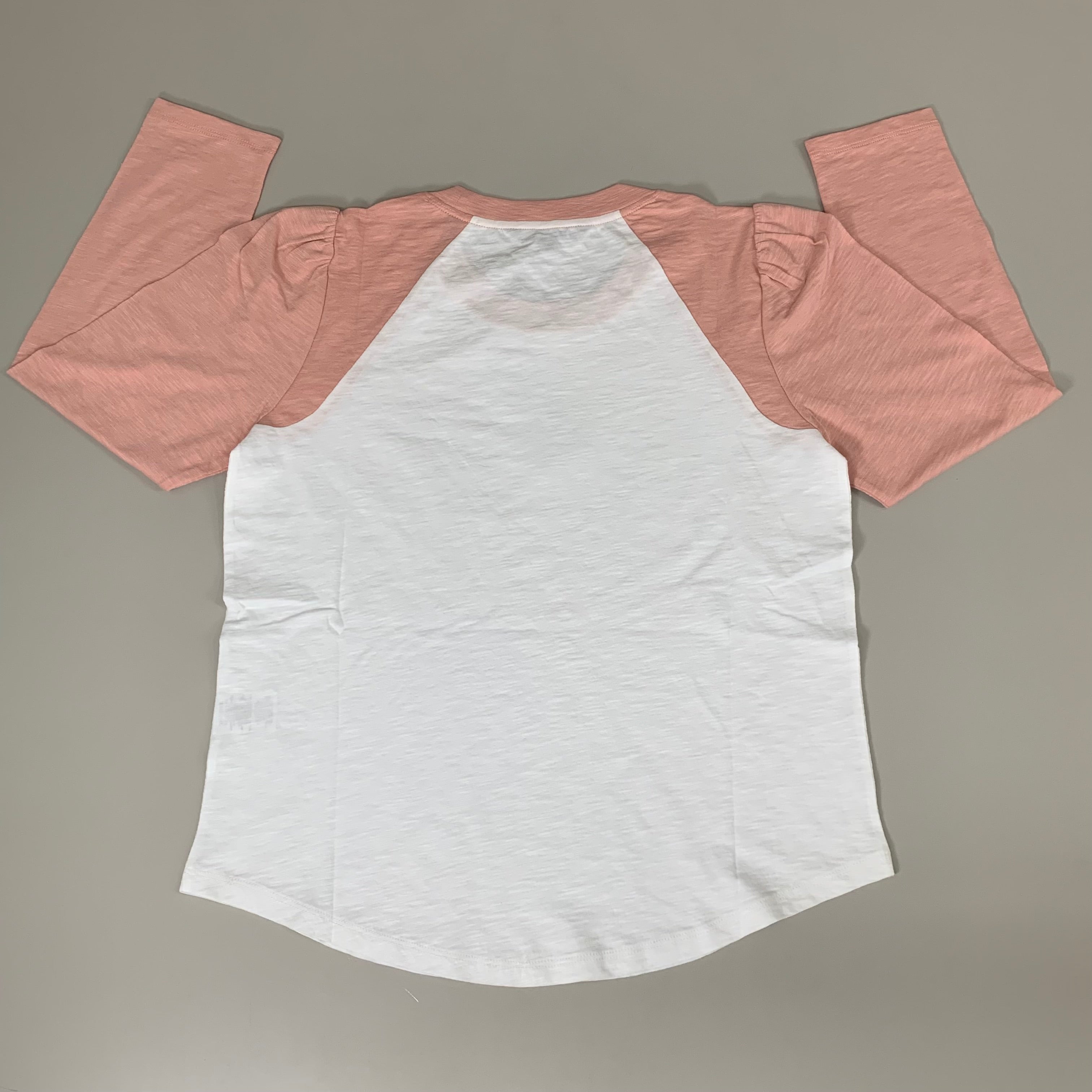 VERONICA BEARD Jeans Women's Mason Baseball Tee Sz-XS Rosebloom/White