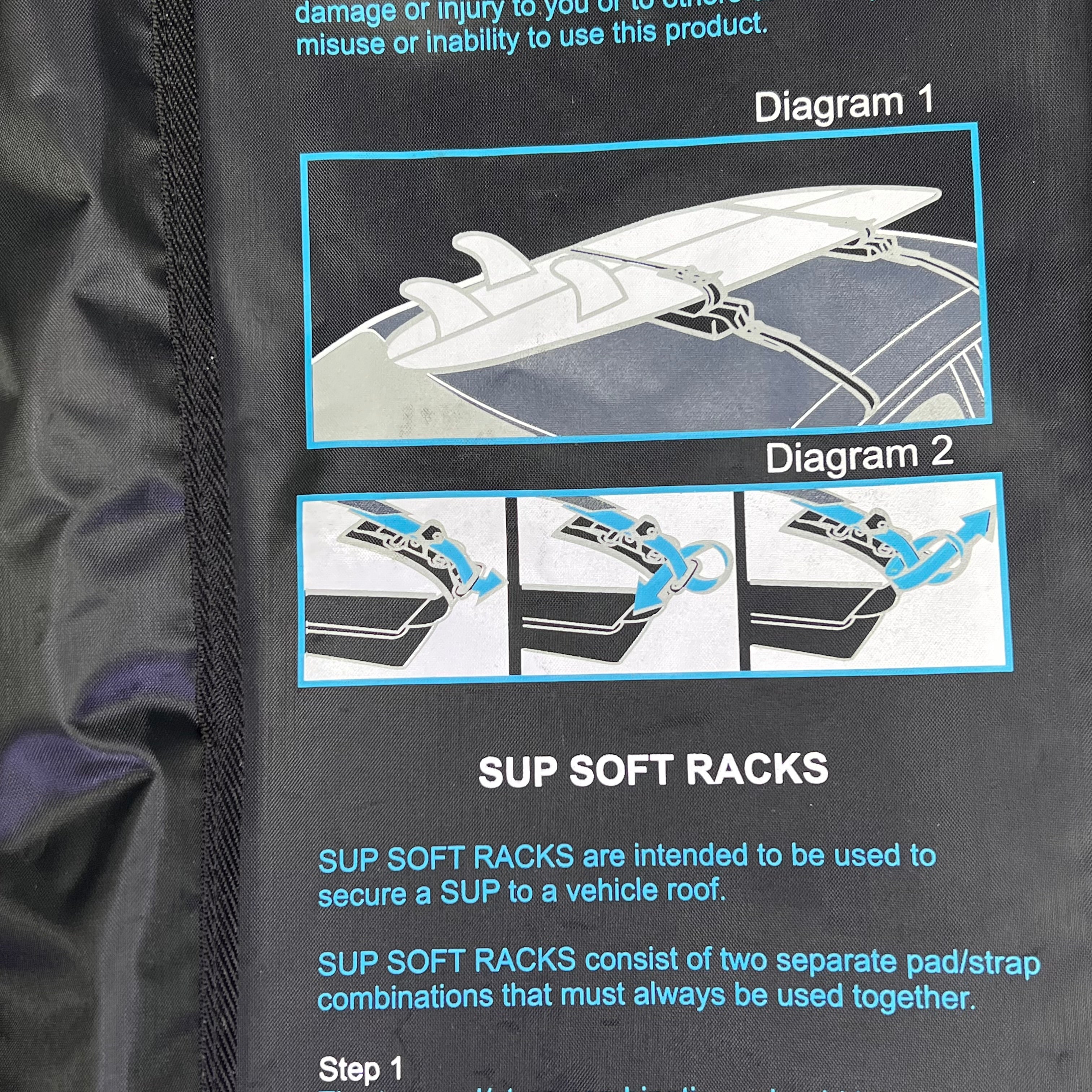 BLOCK SURF (SET OF 2) SUP / Longboard Soft Rack 33"x4.5" Black RABLS0SUPLB33KK