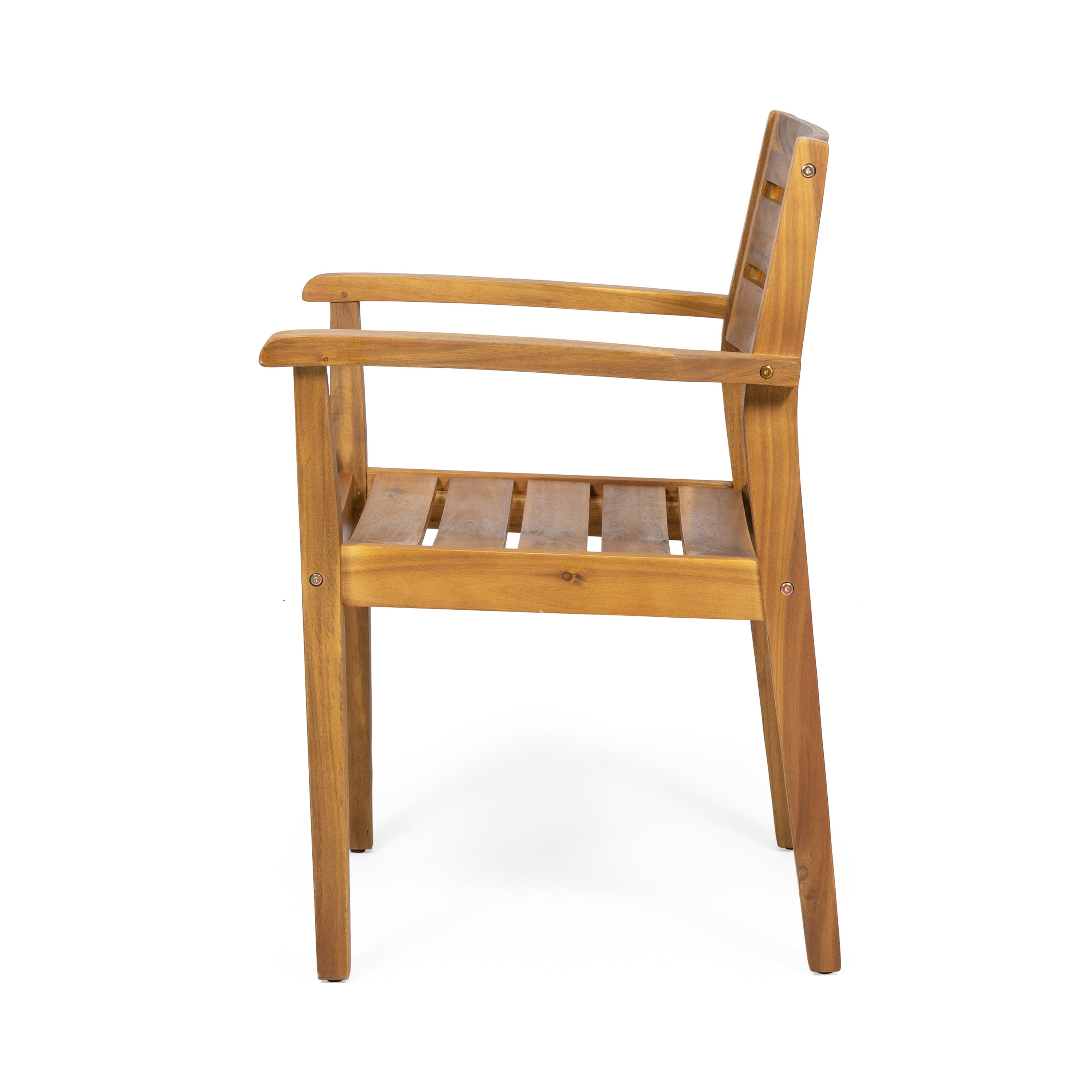 Stamford Dining Chairs Set of 2, Acacia Wood Patio Armchair