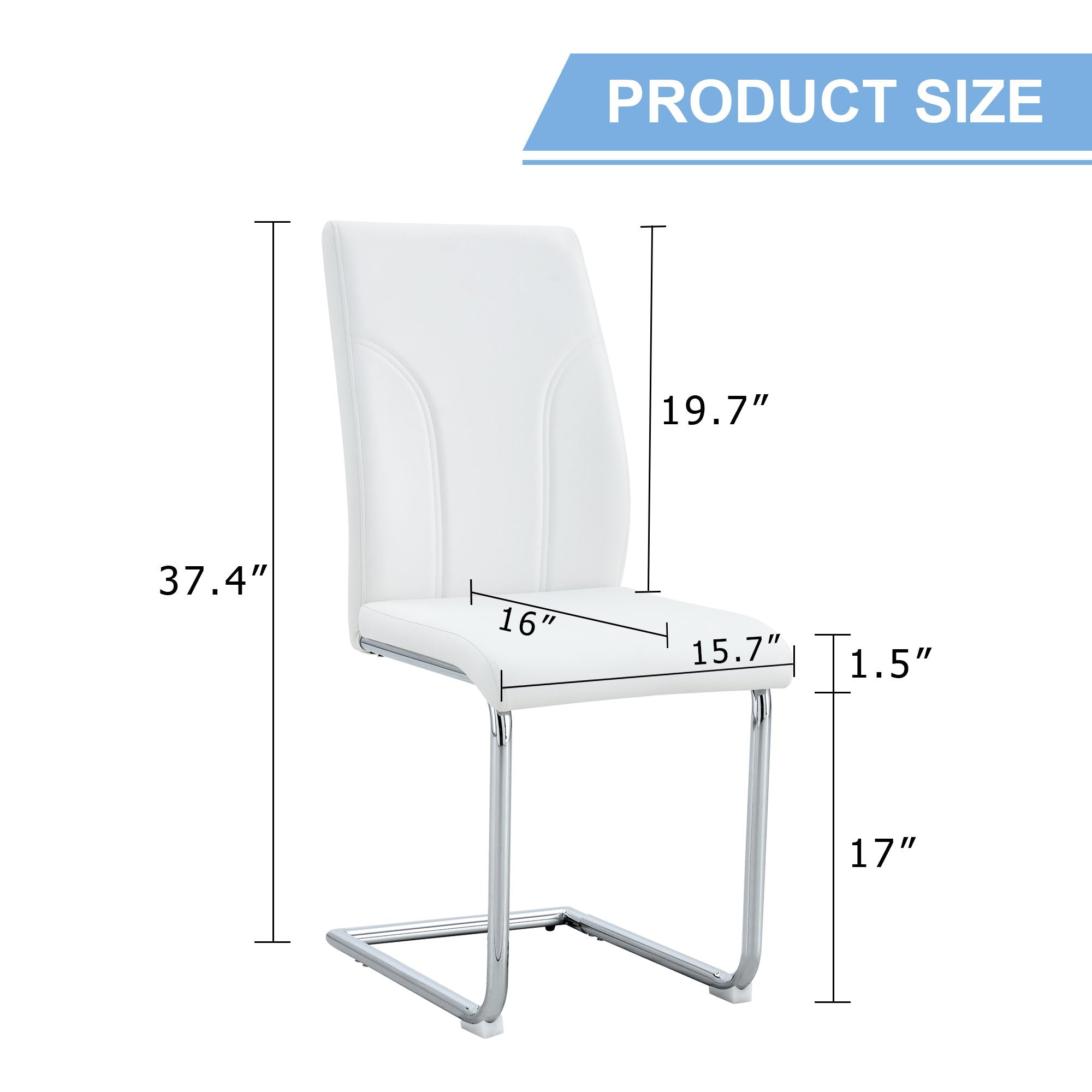Modern Dining Chairs with High Backrest and Sturdy Legs
