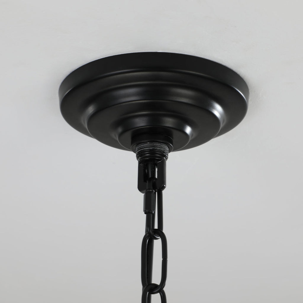 18' Modern 8-Light Black & Chrome Geometric Pendant Chandelier