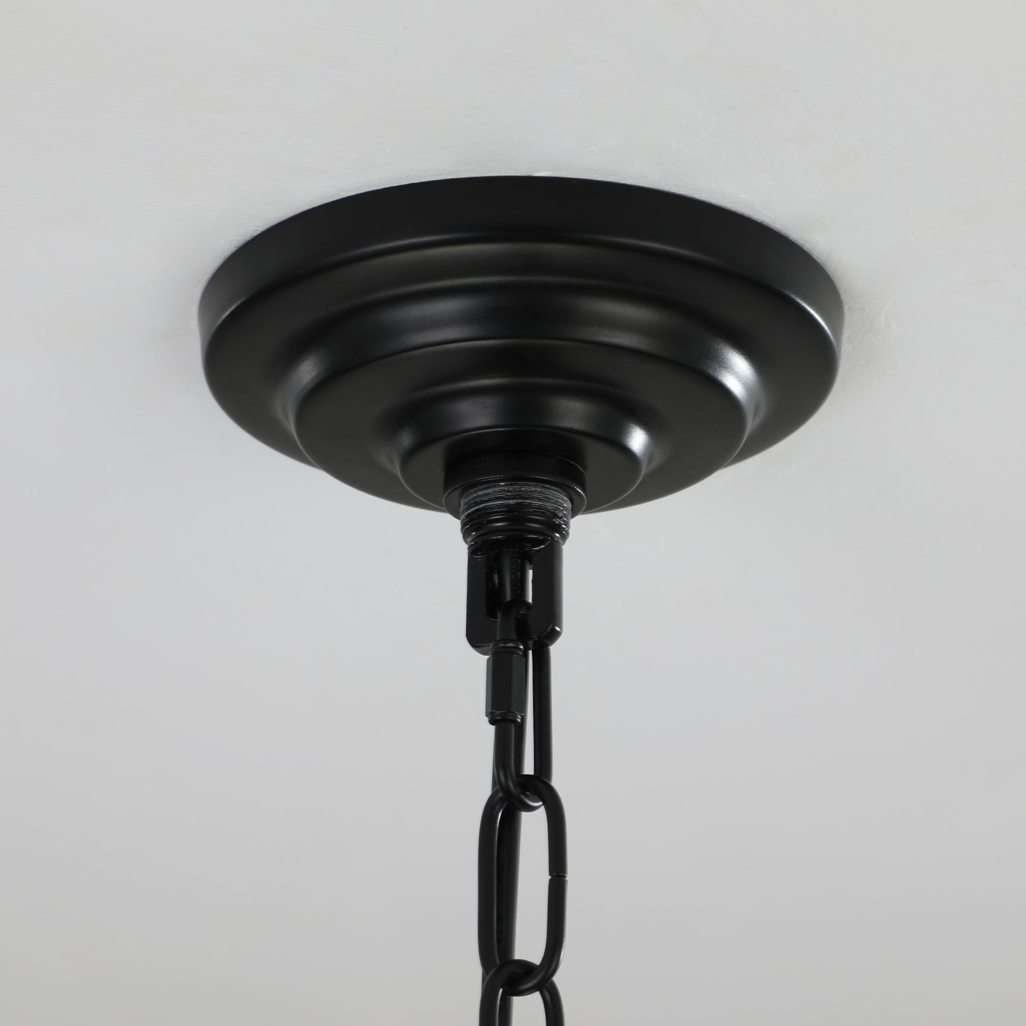 18' Modern 8-Light Black & Chrome Geometric Pendant Chandelier