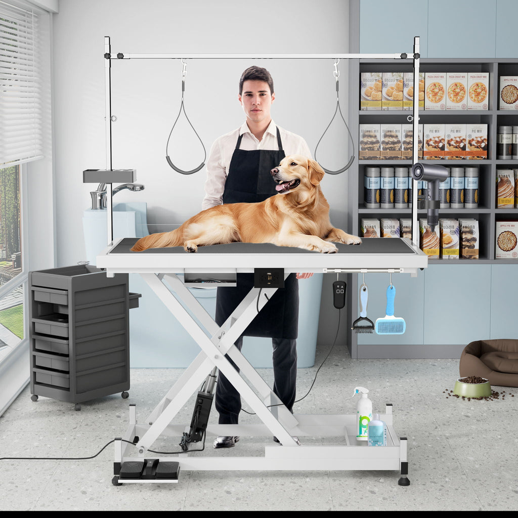 Super Deluxe Electric Pet Grooming Table, Height Adjustable