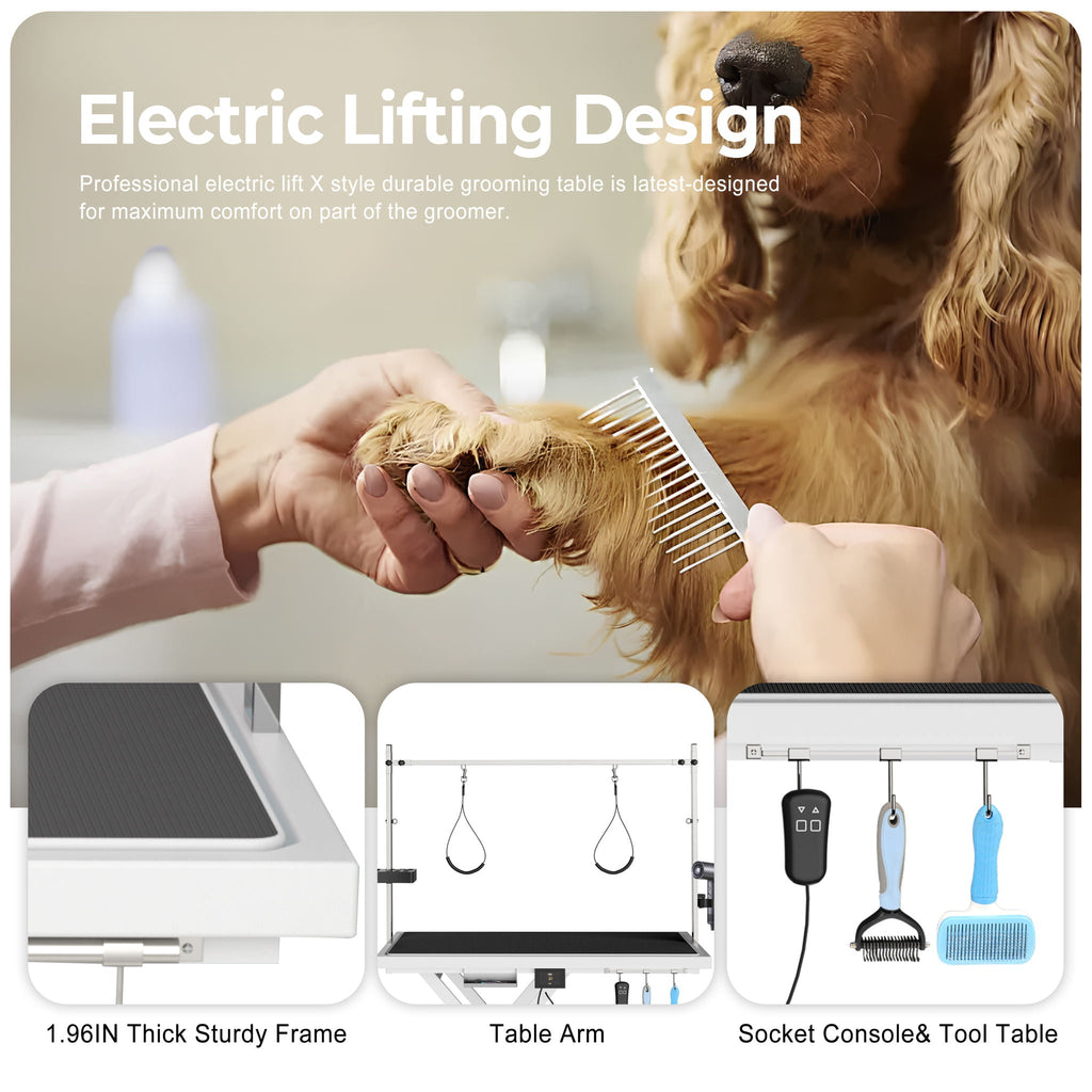 Super Deluxe Electric Pet Grooming Table, Height Adjustable