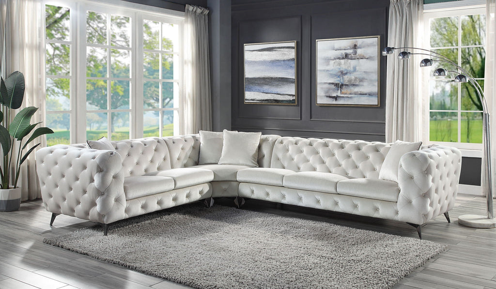 Atronia Sectional Sofa With 4 Pillows - Beige