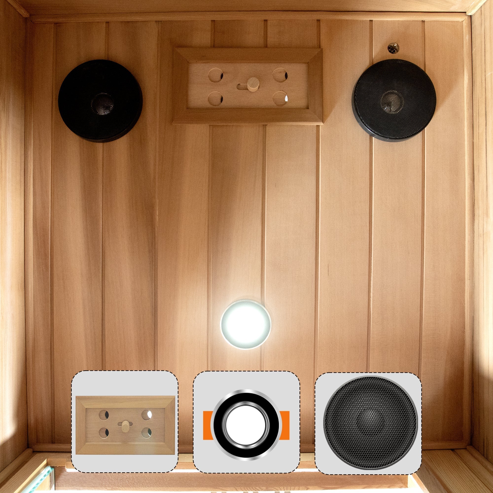 One person Far infrared red cedar standard indoor sauna room (Front & Rear & Left & Right)