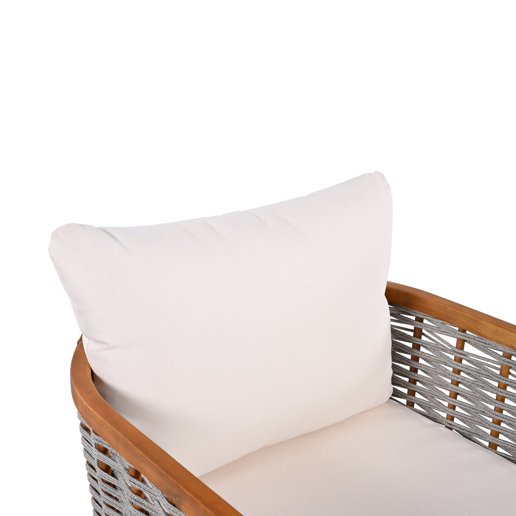 Outdoor Unique Tub Design 4-Seat Sofa Set with Woven Rope