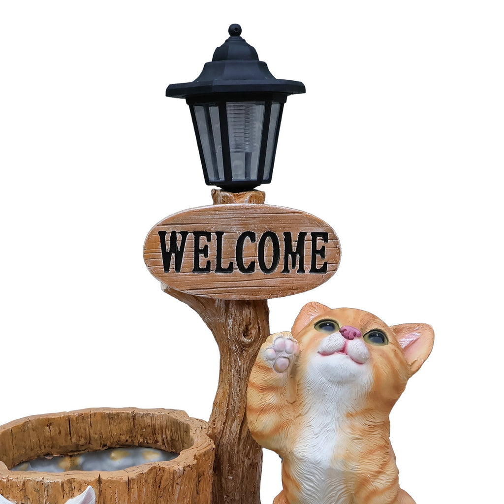 Cute Cat Planter Statue Garden Decor