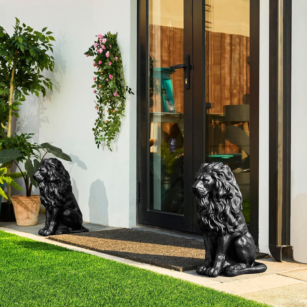 20.5" Resin Outdoor Lion Statue