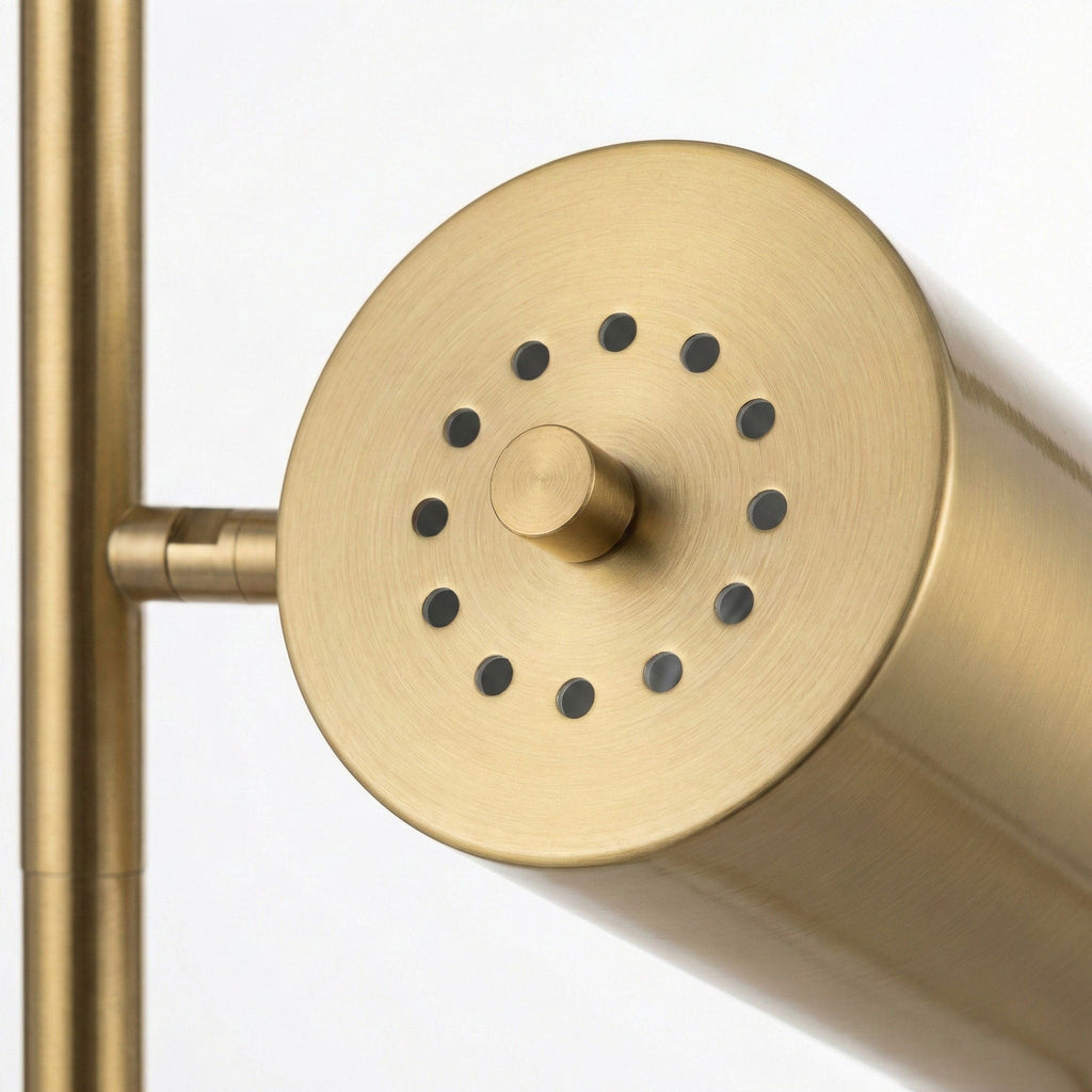 Harmony - Floor Lamp With Rotary Switch Triple Spots Block Base - Gold