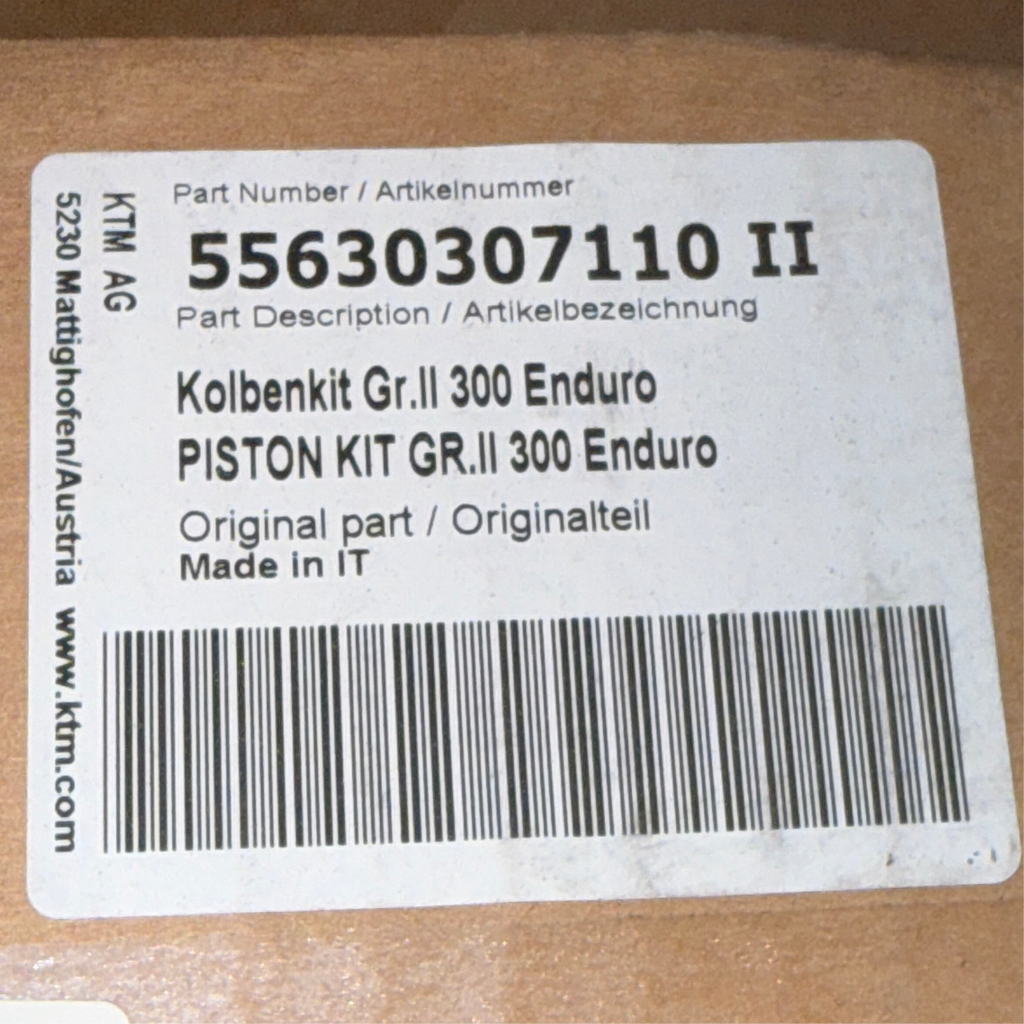 KTM Motorcycle Piston Kit GR.II 300 Enduro 55630307110 II
