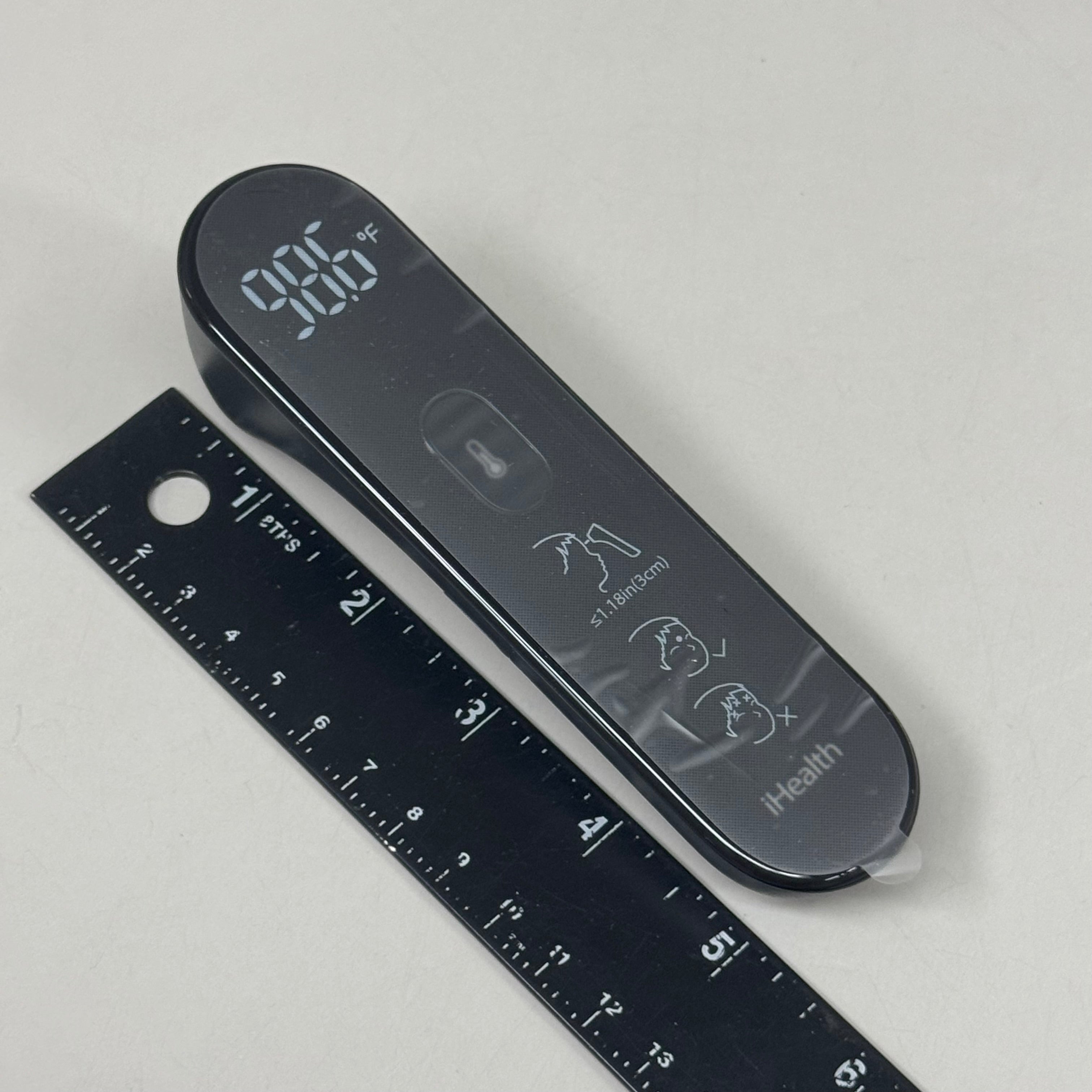 iHEALTH No-Touch Thermometer Digital Infrared 3 Sensors LED Digits Black As-is