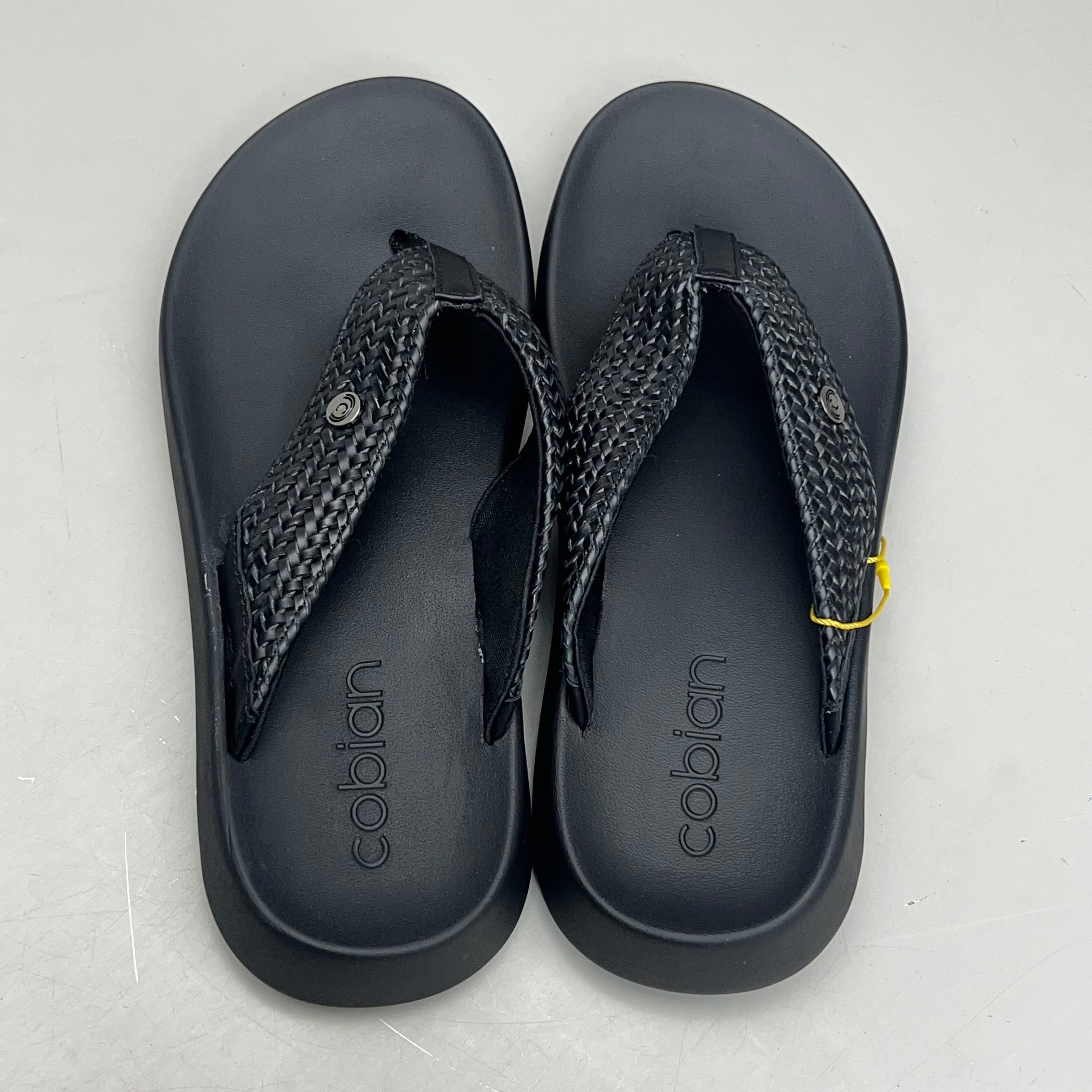 COBIAN Palmilla Braided Synthetic Leather Strap Sandals Women's Sz 6 EU 35.5 Black PAL25-001-06