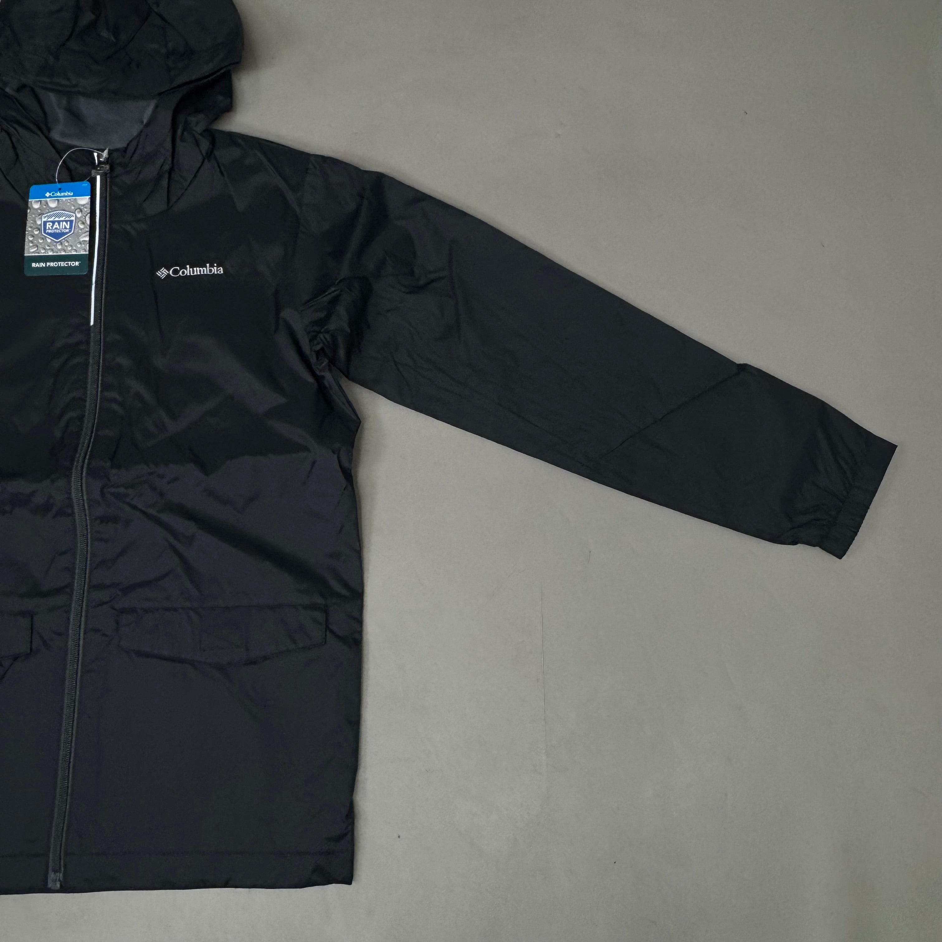 COLUMBIA Rain-Zilla Fleece Lined ZipUp Jacket Unisex Youth Sz L Black RB3418-015