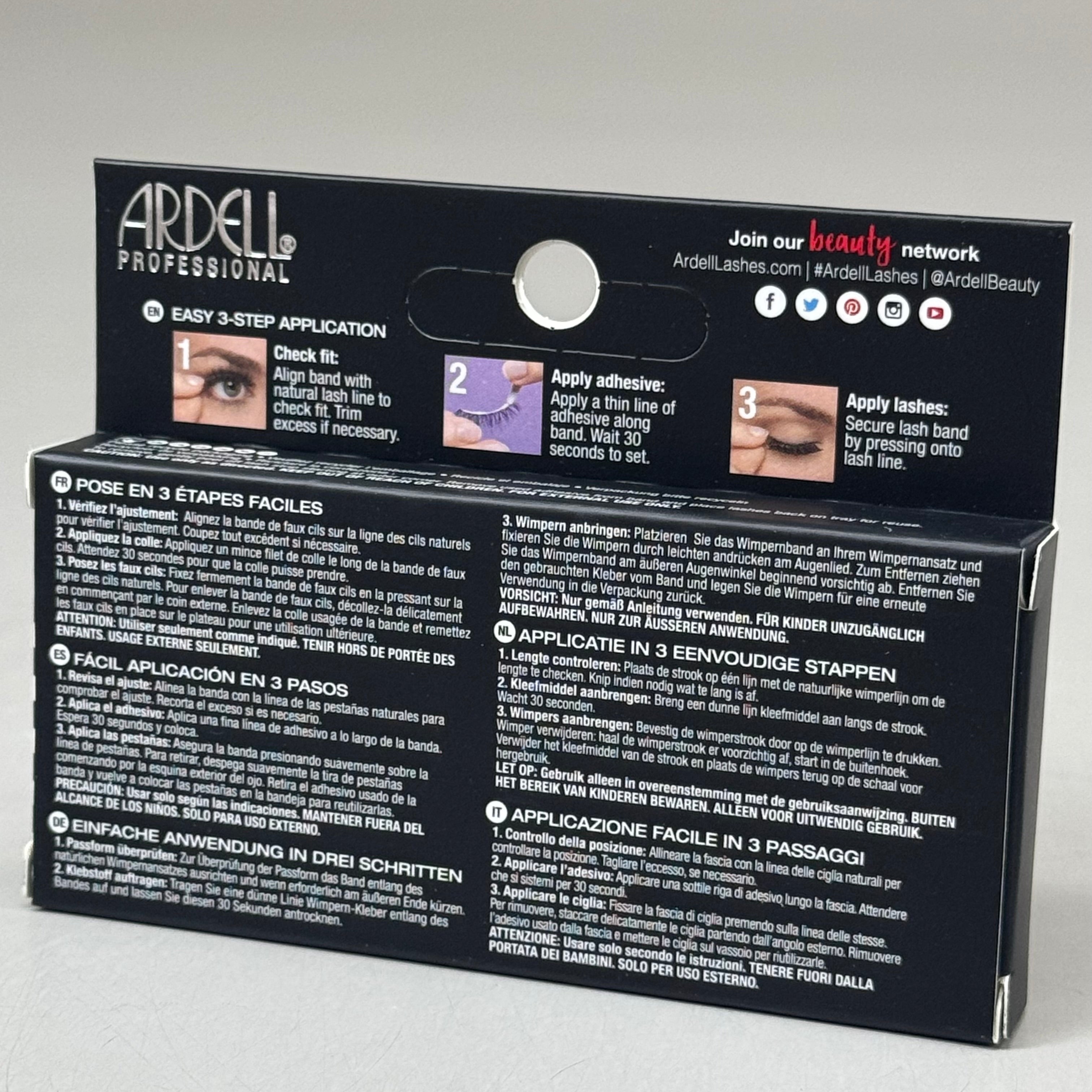 ARDELL (4 PACK, 1 PAIR EACH) Fauxmink Eyelashes Lightweight Knot Free 815