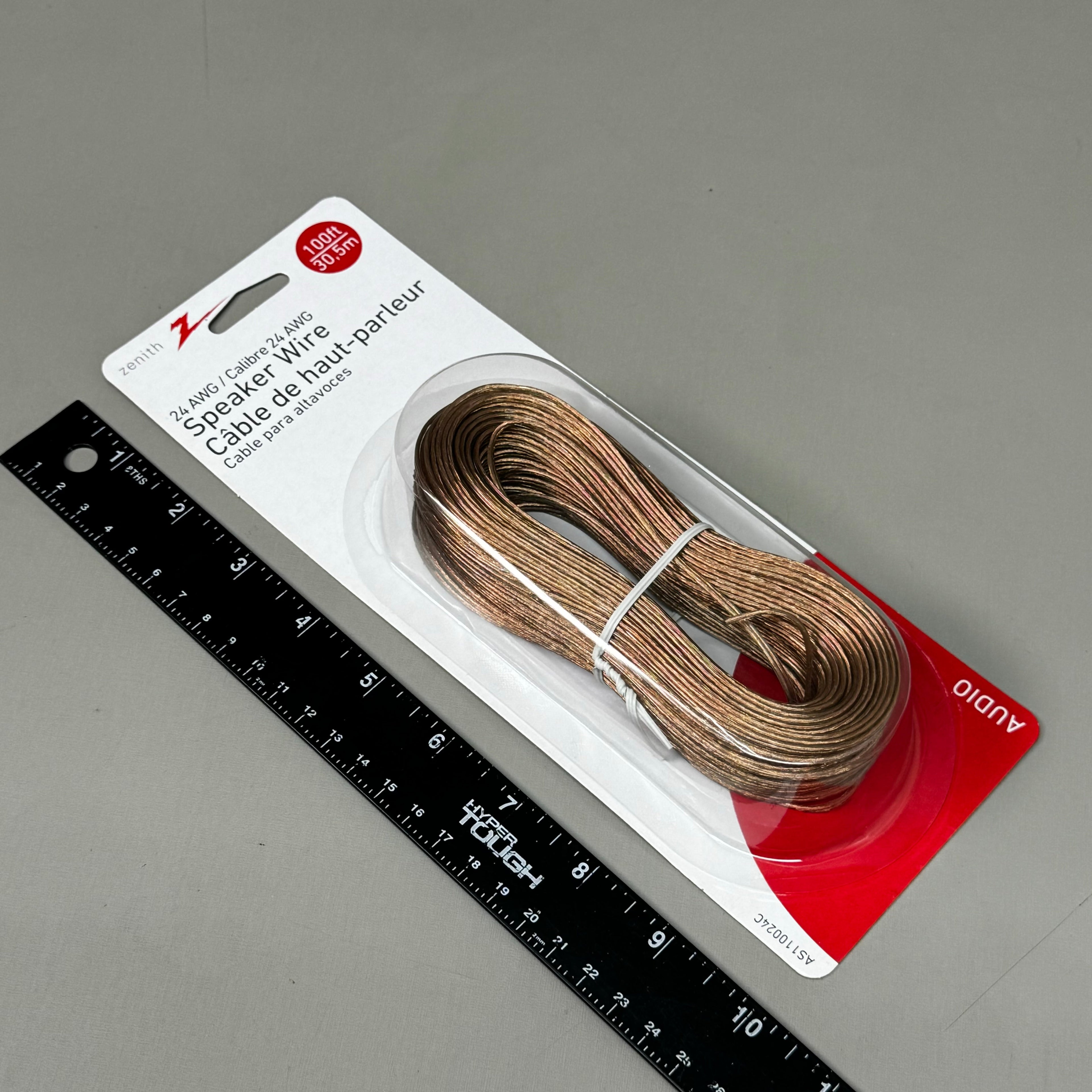 ZA@ ZENITH (2 PACK) 24 AWG Sheath Insulated 100ft Speaker Wire AS110024C New Other (Slightly Damaged Packaging)