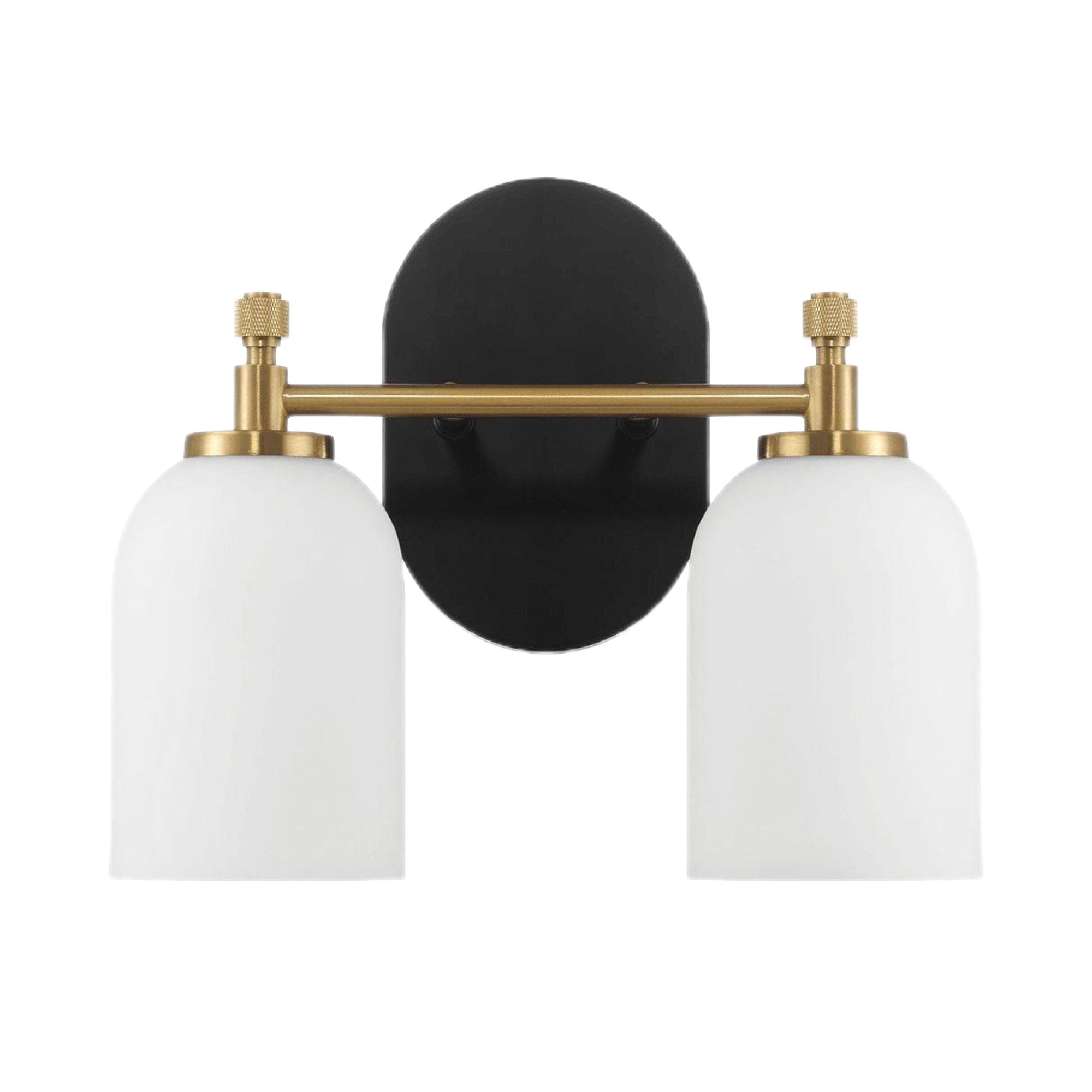 Vortex - 2 Lights Vanity In Style For Over Bathroom Mirror Wall Sconce - Black / Gold / White