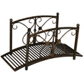 Outsunny 3.3FT Metal Arch Zen Garden Bridge with Safety Siderails