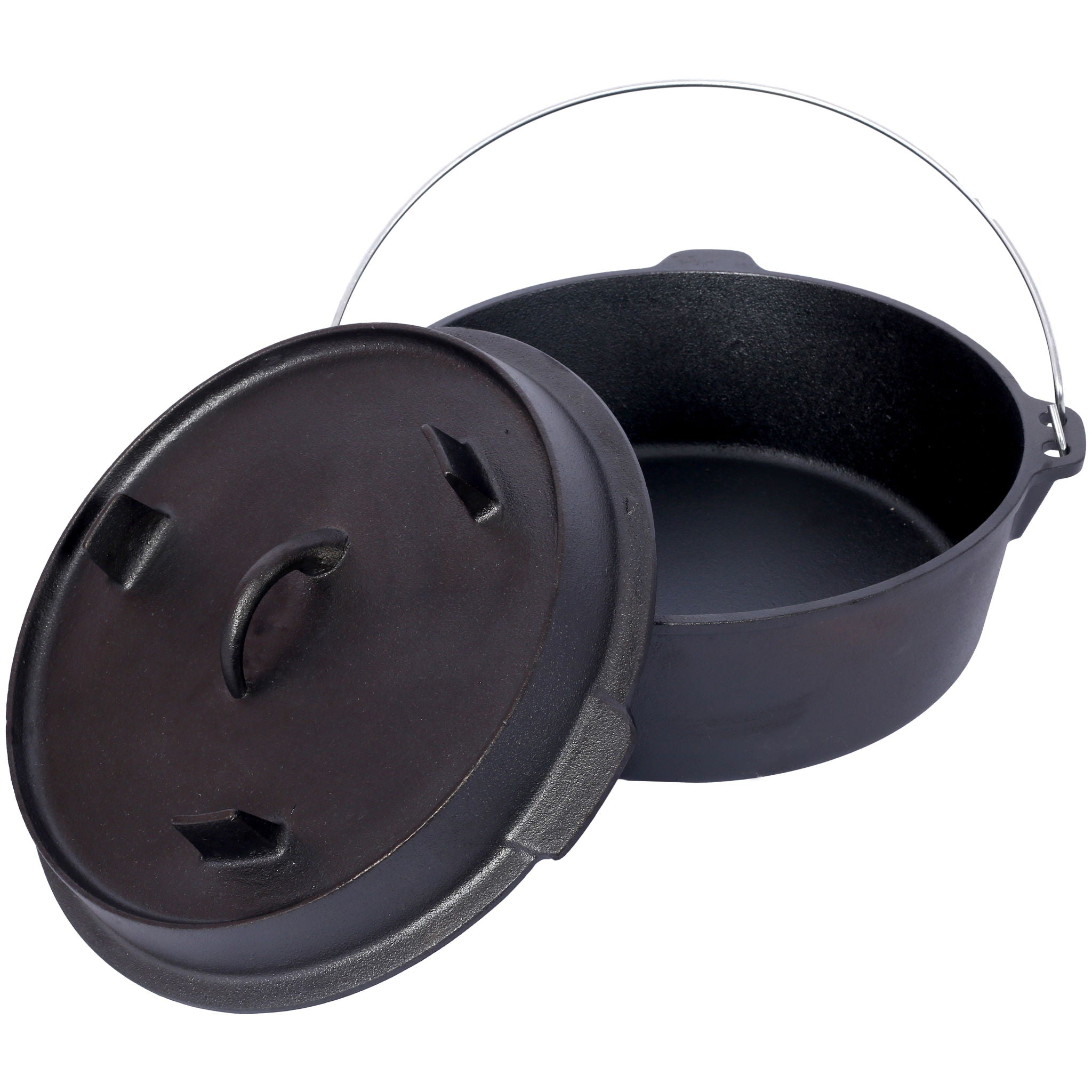 Pre-Seasoned Cast Dutch Oven with Skillet Lid and Pot Rack