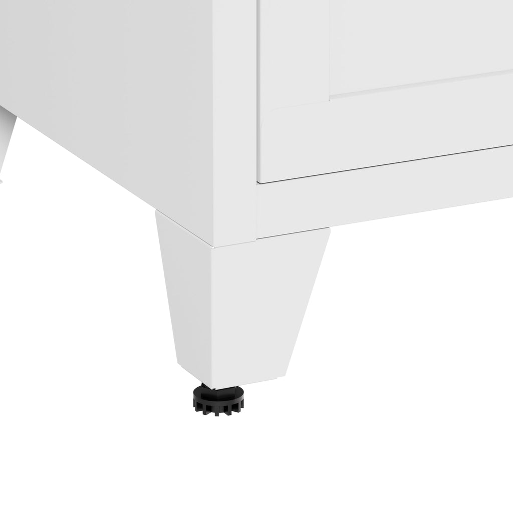 9 Drawer White Metal Dresser with Quiet-Glide Rails