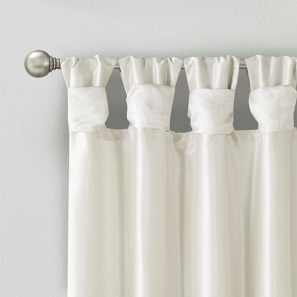 Twist Tab Lined Window Curtain Panel White 50x108