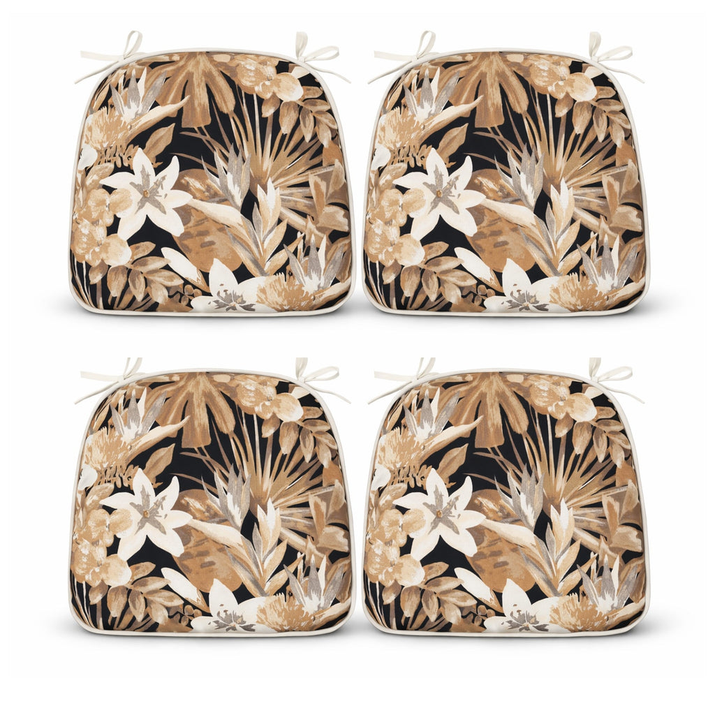 Outdoor Patio Chair Cushions, Water-Repellent U-Shape Thick Foam Seat Cushions (Set of 4)