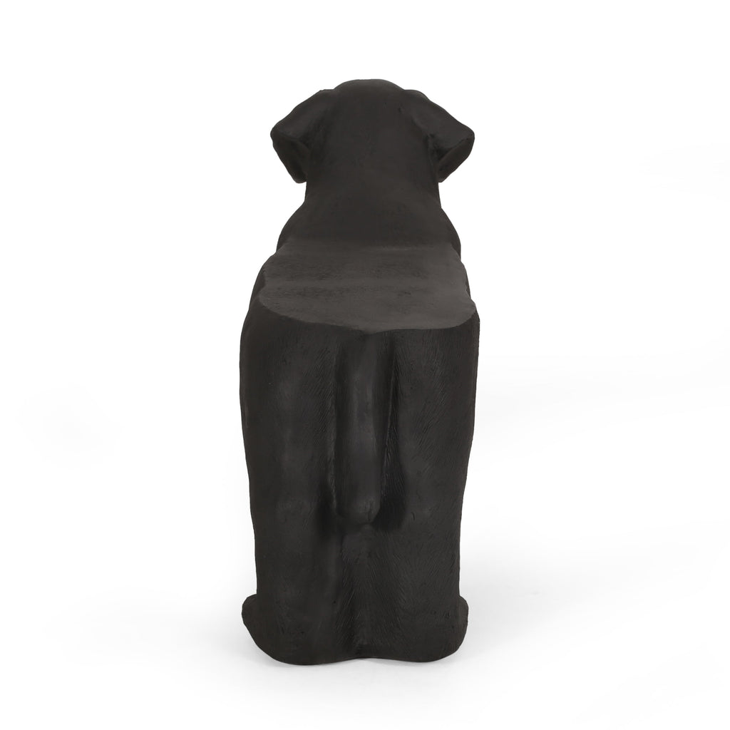 MGO Dog Bench - Outdoor Labrador Design, Matte Black