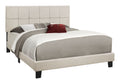Queen Size Upholstered Bed, Transitional - Beige