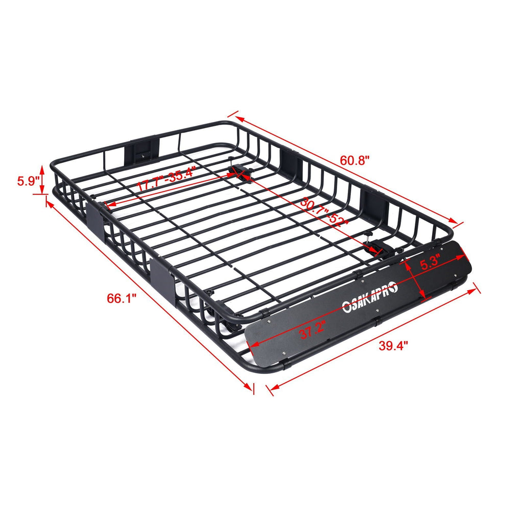 Motoring Rooftop Cargo Carrier Basket Steel Universal Fit Roof Rack