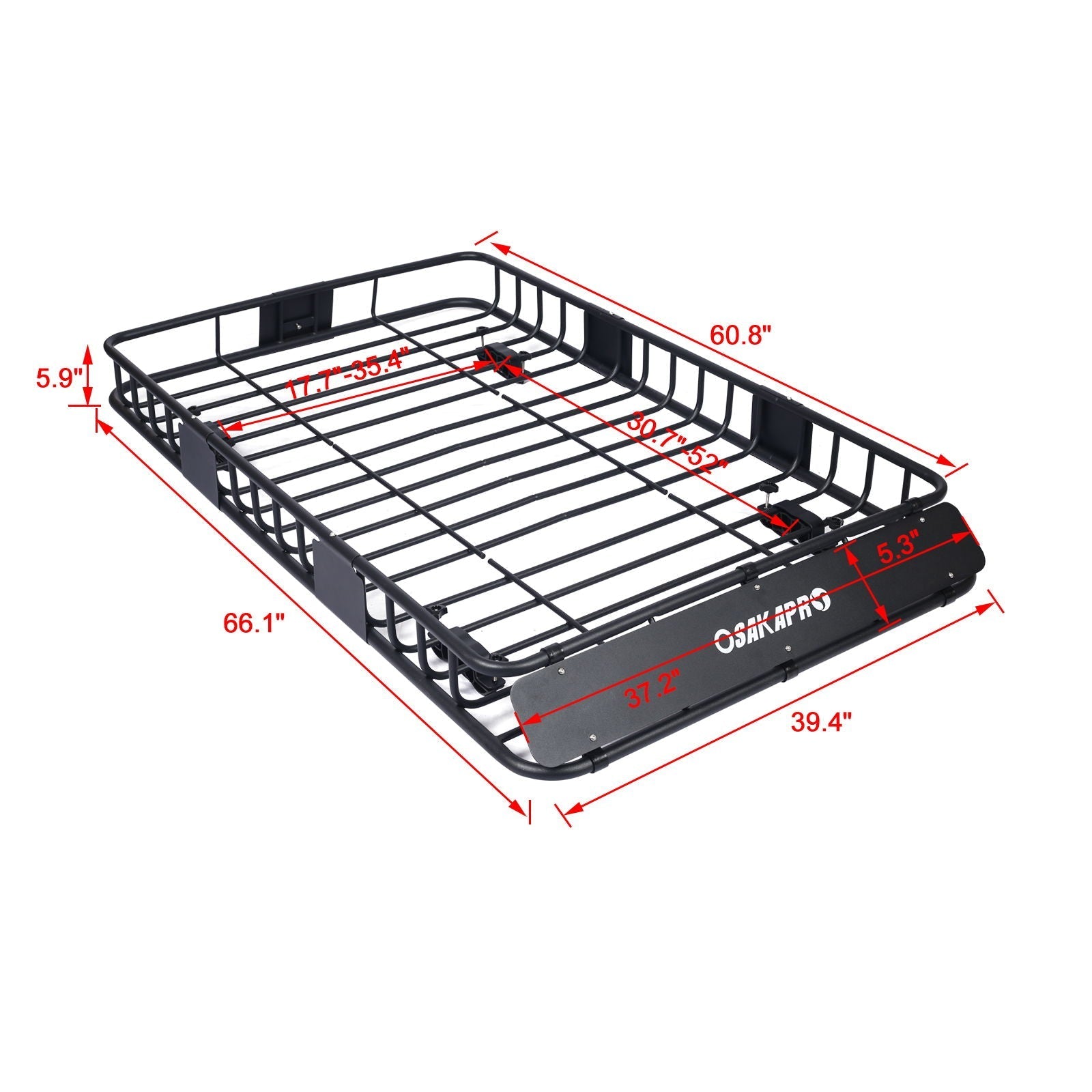 Motoring Rooftop Cargo Carrier Basket Steel Universal Fit Roof Rack