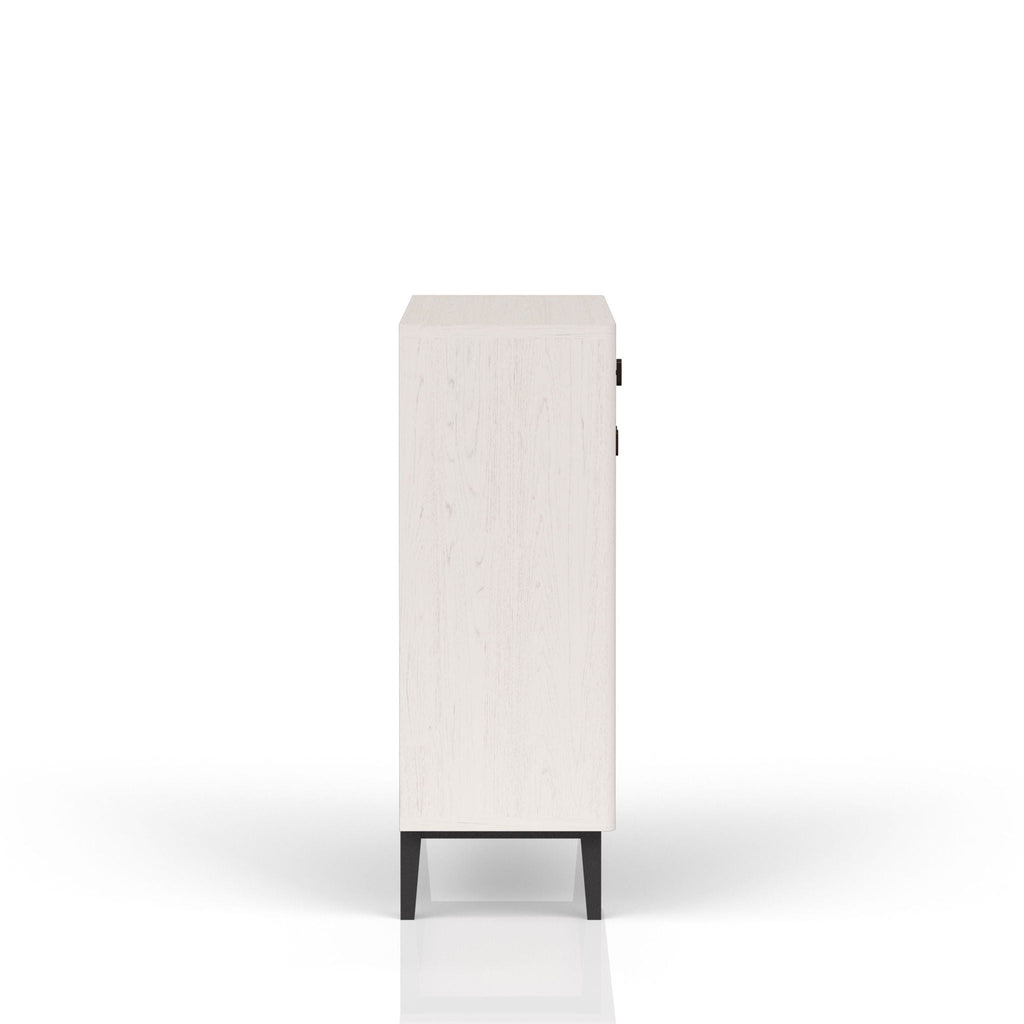 Bar Cabinet With Large Storage - White / Pecan
