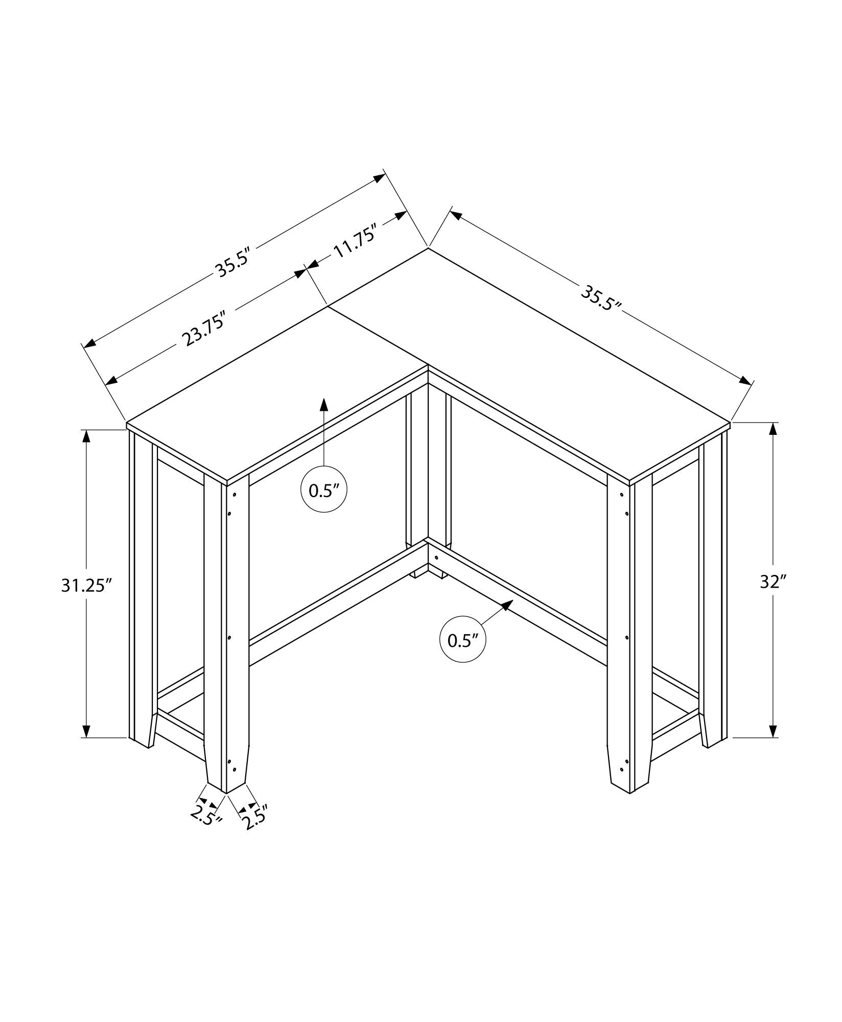 Corner Accent Console Table for Entryway