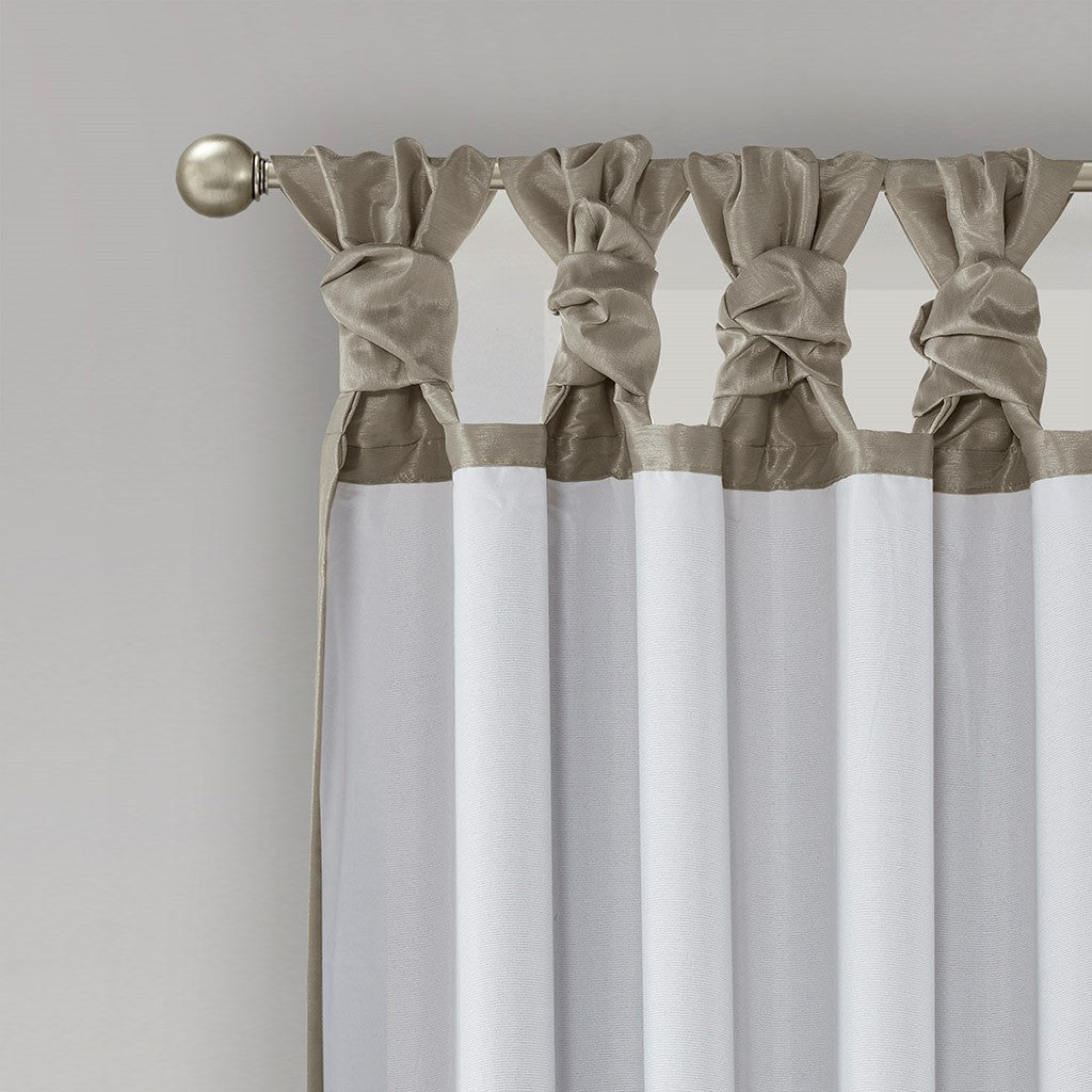 Twist Tab Total Blackout Window Curtain Panel Pewter 50x95
