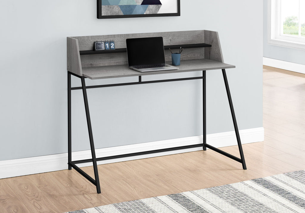 Computer Desk for Home Office with Marble Look and Storage Shelves