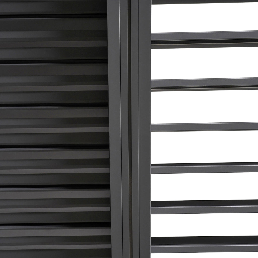 Byron Black Outdoor Pergola Aluminum with Adjustable Louvered Roof