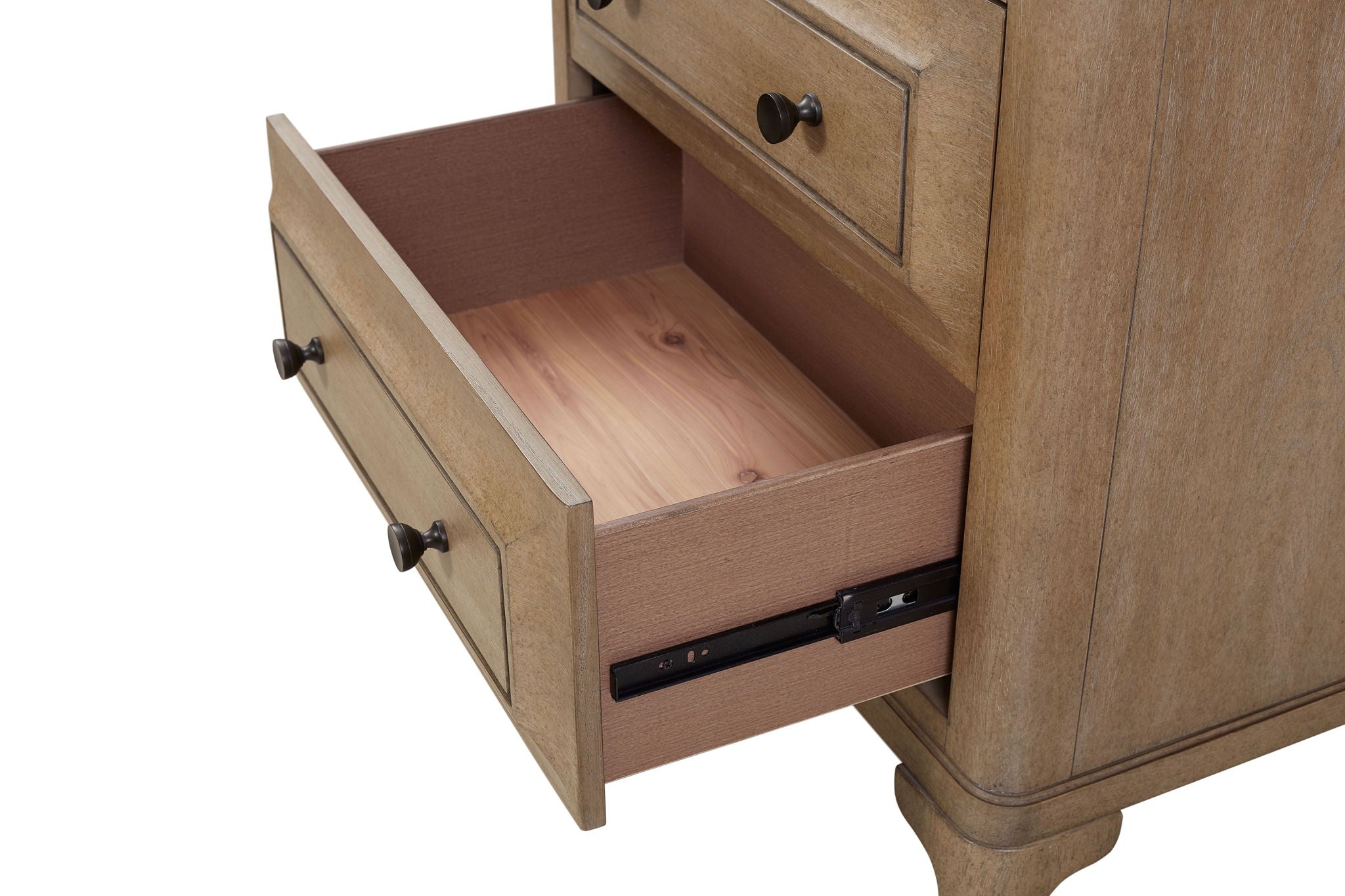Queen Canopy Bedroom Set With A 2 Drawer Nightstand A Dresser With Poster Mirror And A Door Chest - Sand