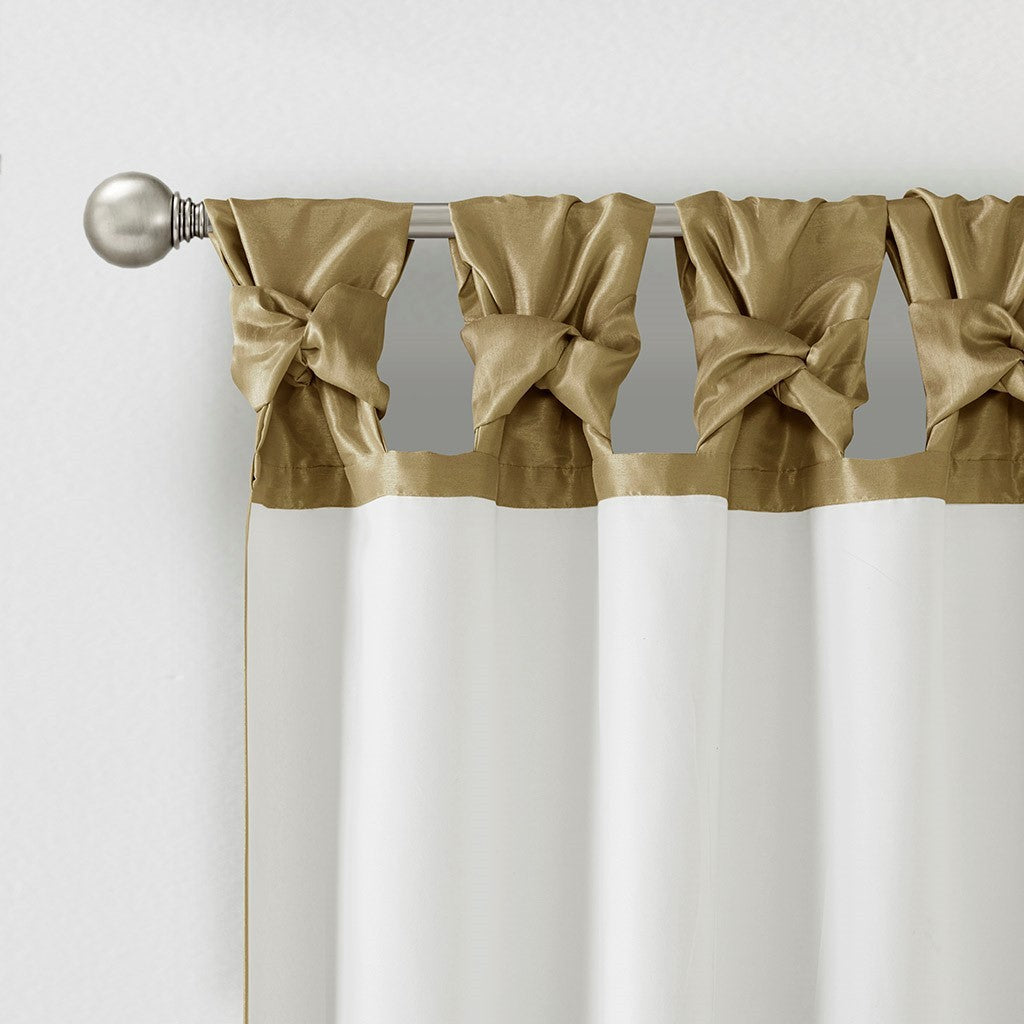 Twist Tab Lined Window Curtain Panel Bronze 50x84