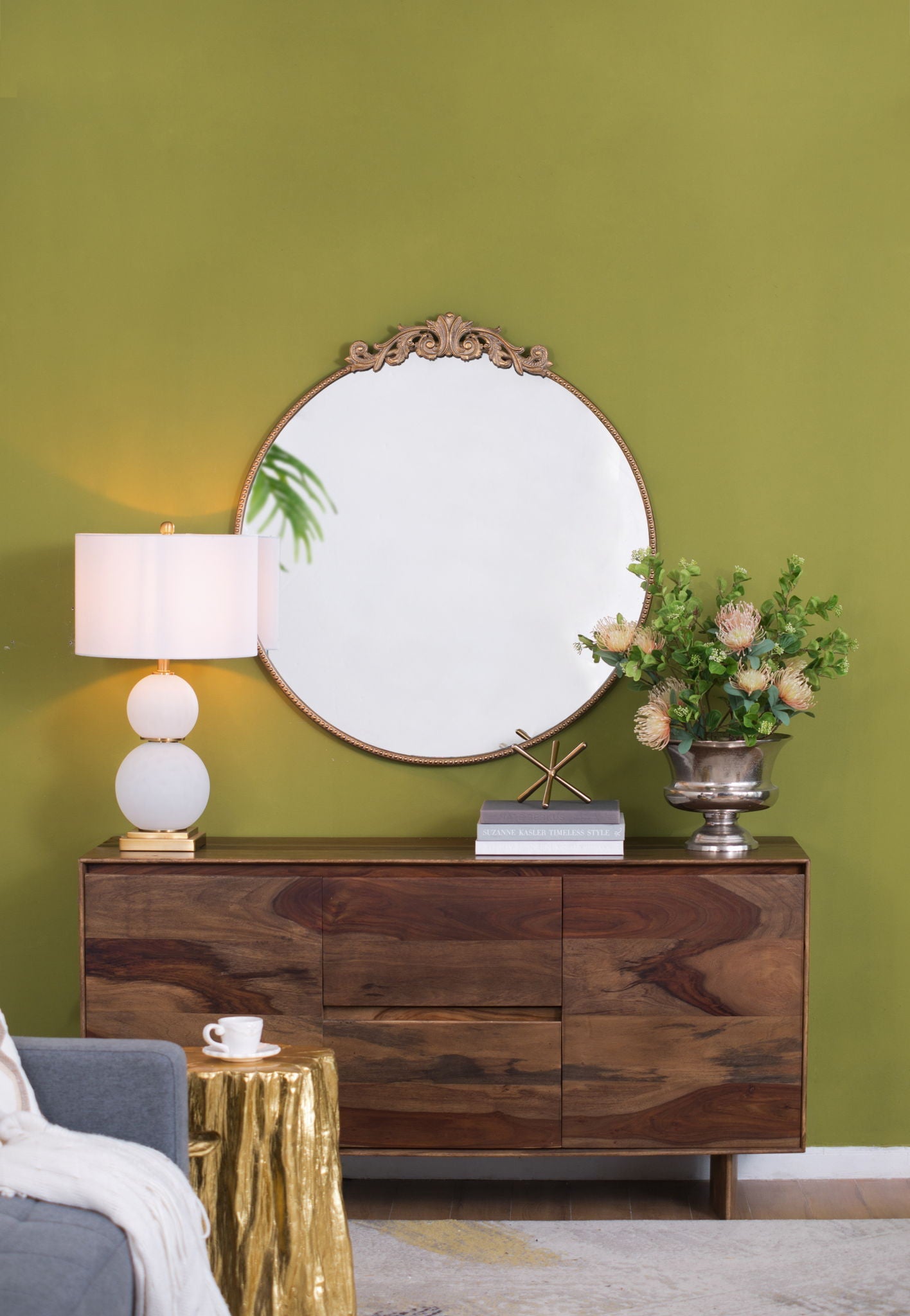 Classic Design Mirror With Baroque Inspired Frame